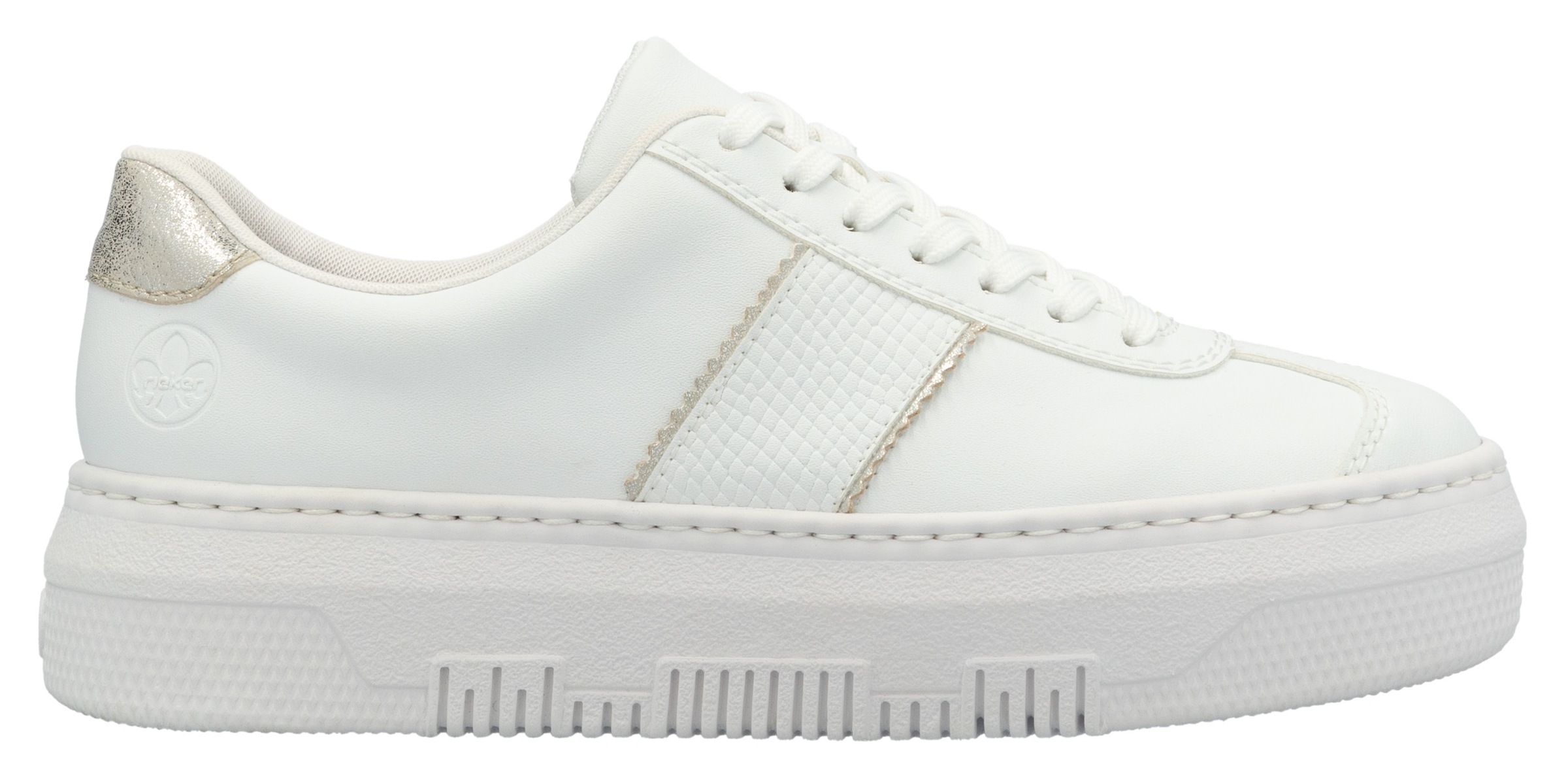Rieker Plateausneaker, Schnürschuh, Halbschuh, Freizeitschuh mit gepolstertem Schaftrand