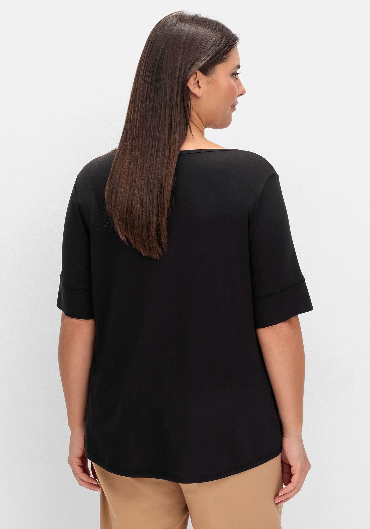 Sheego Rundhalsshirt »Jerseyshirt aus weichem Viskose-Jersey«