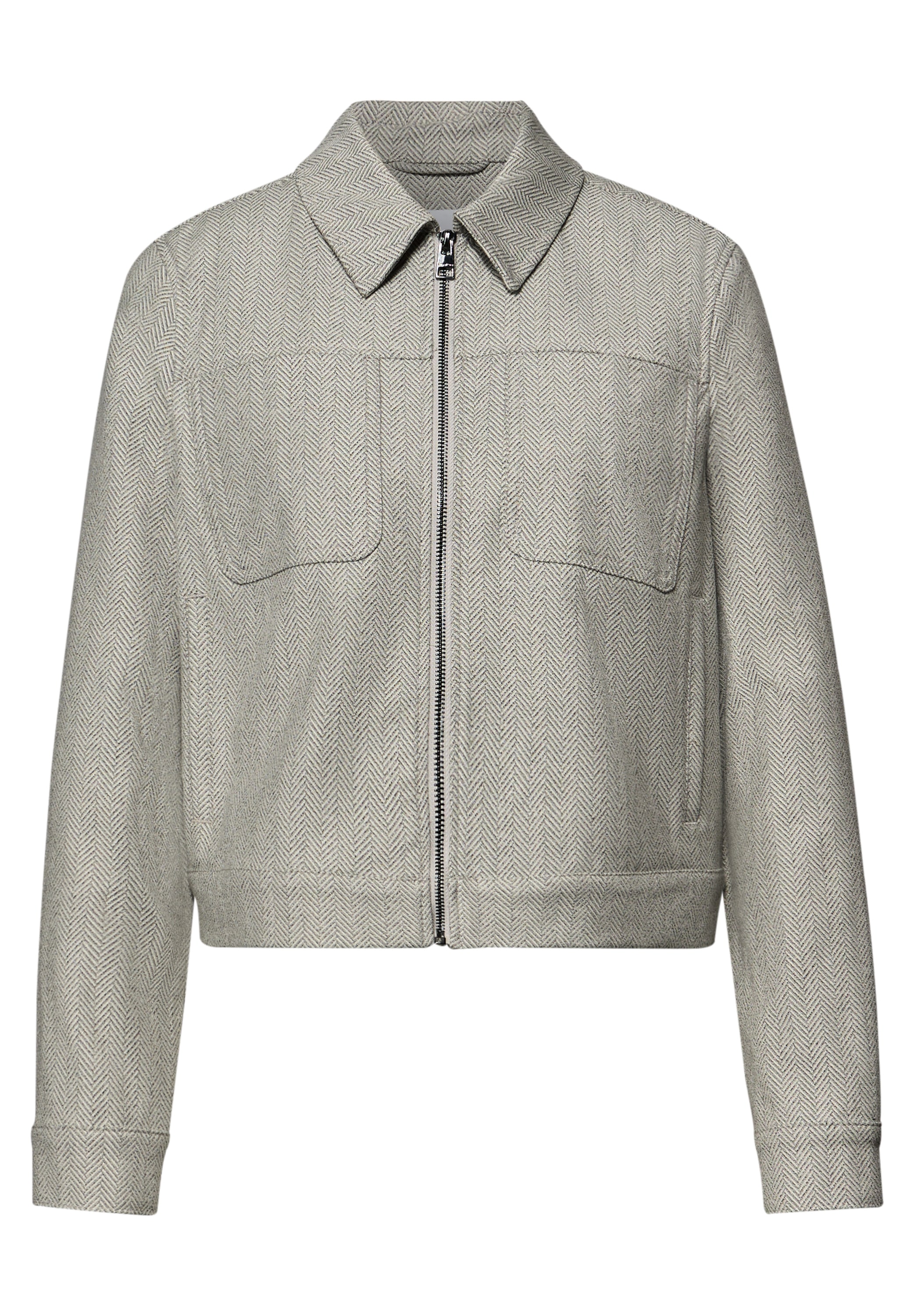 STREET ONE Blouson ohne Kapuze mit Fischgrätmuster und Zipper