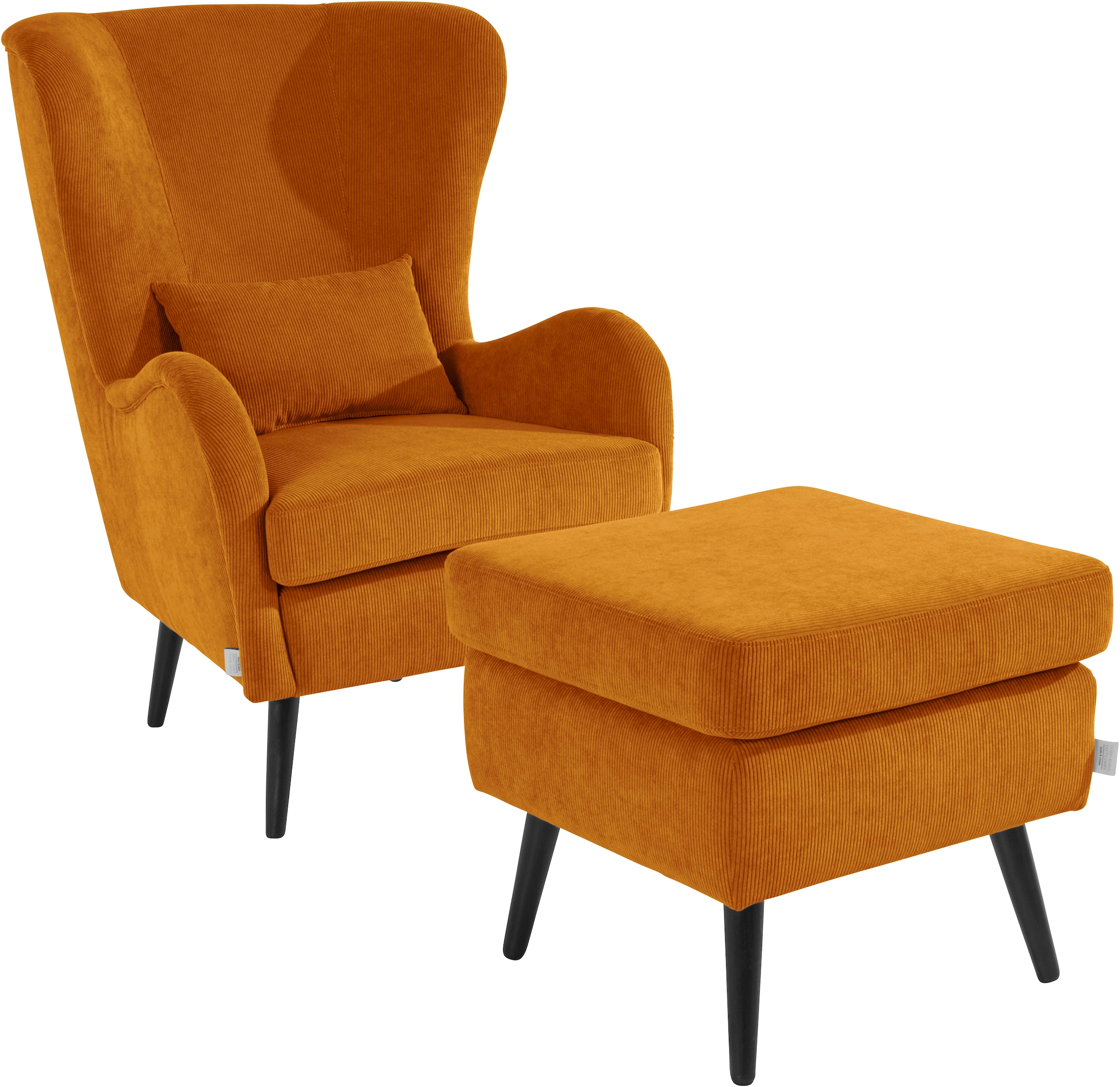 Sessel »Sallito«, incl. Hocker, in 6 Bezugsqualitäten, Sessel B/T/H: 76/85/109 cm