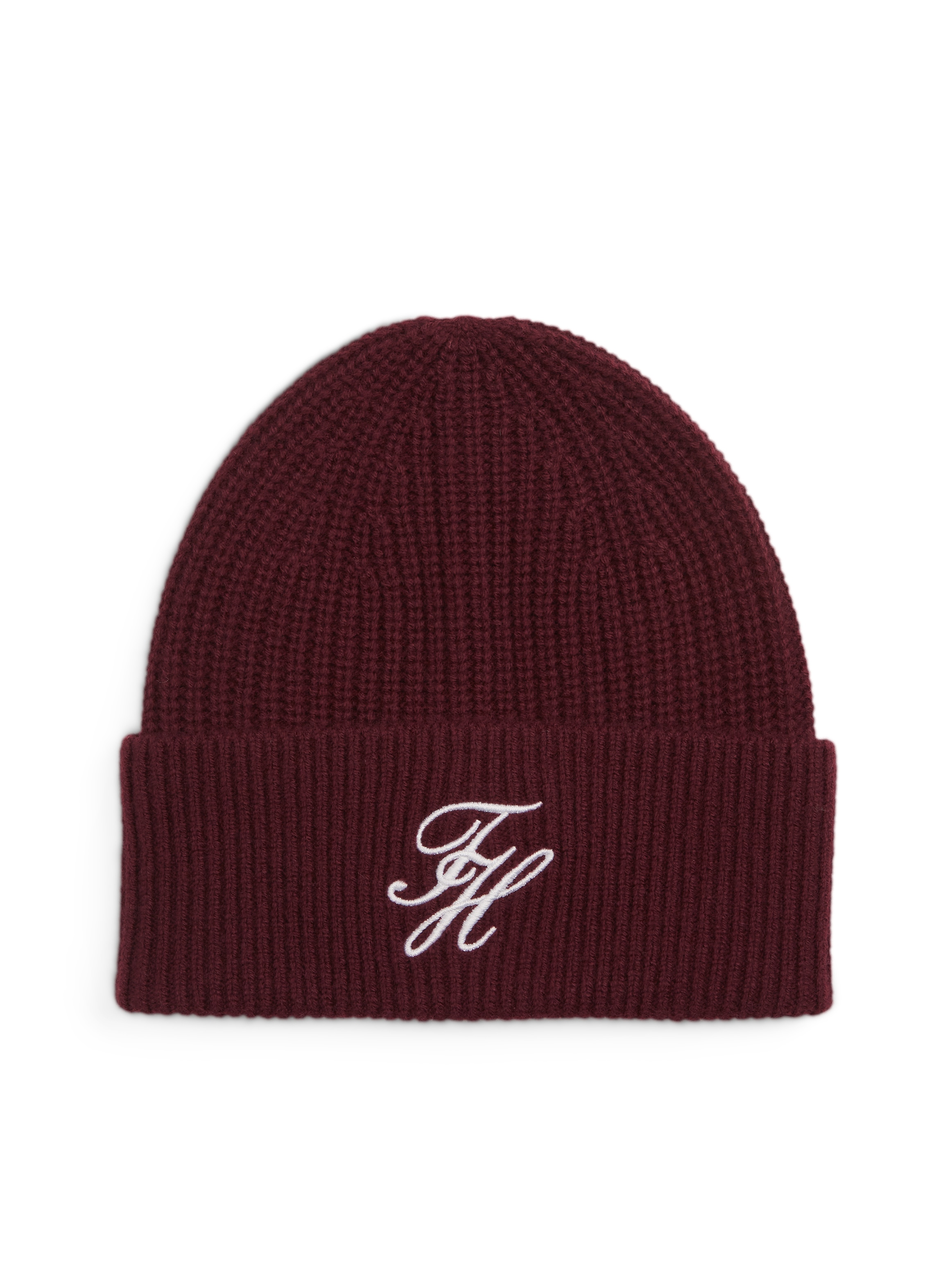 Tommy Hilfiger Beanie »TOMMY SCRIPT CASHMERE« aus Kaschmirmix mit gesticktem Logo, Maße 21 x 24,5 cm