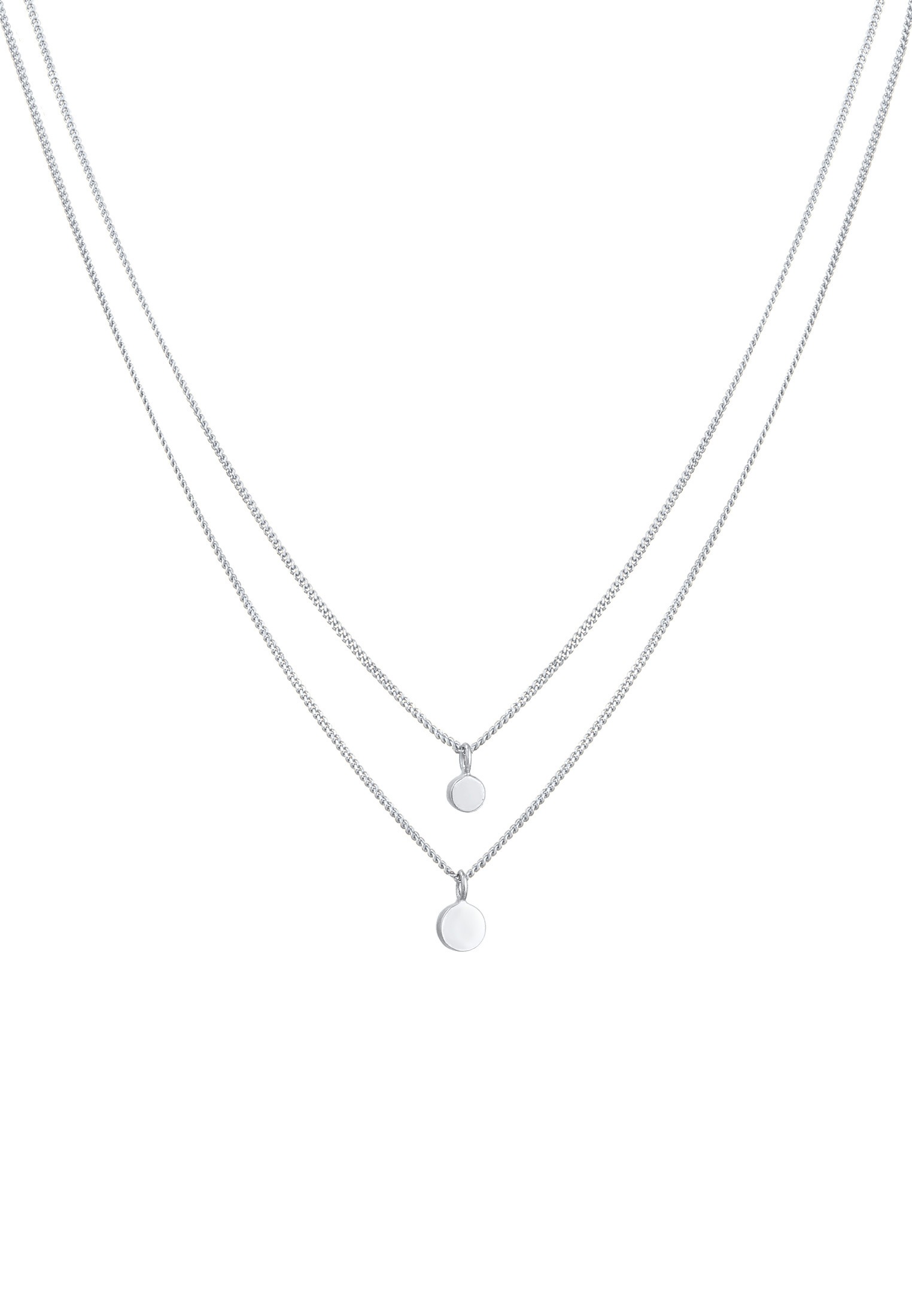 Elli Silberkette »Halskette Layer Plättchen Kristall 925 Silber«