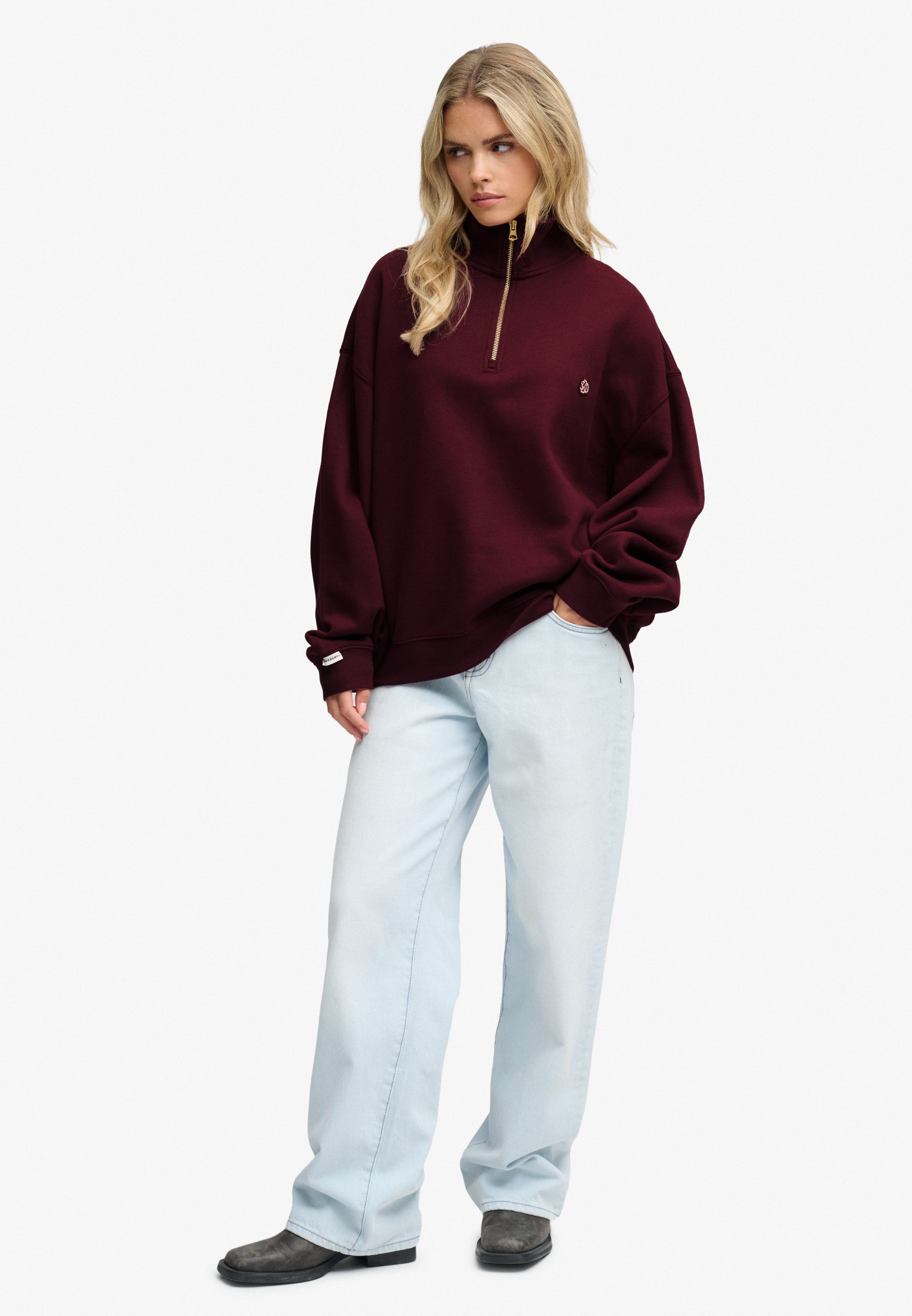 Superdry Sweatshirt »MONOGRAM HALF ZIP SWEAT«, Baumwollmischung, relaxed fit
