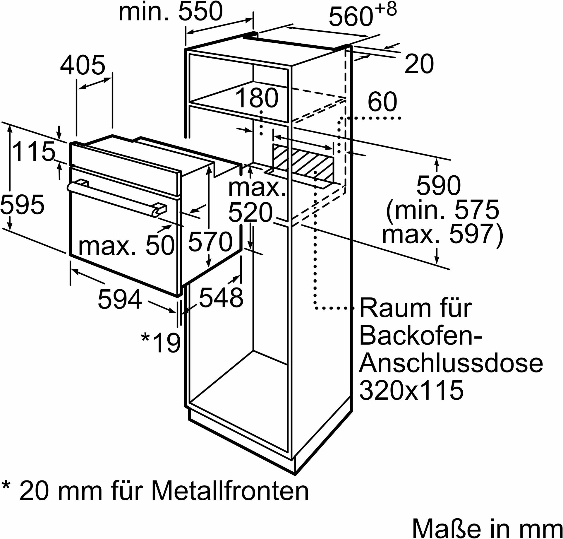 BOSCH Elektro-Herd-Set »HND211VB1«, mit Teleskopauszug nachrüstbar, 3D Heißluft