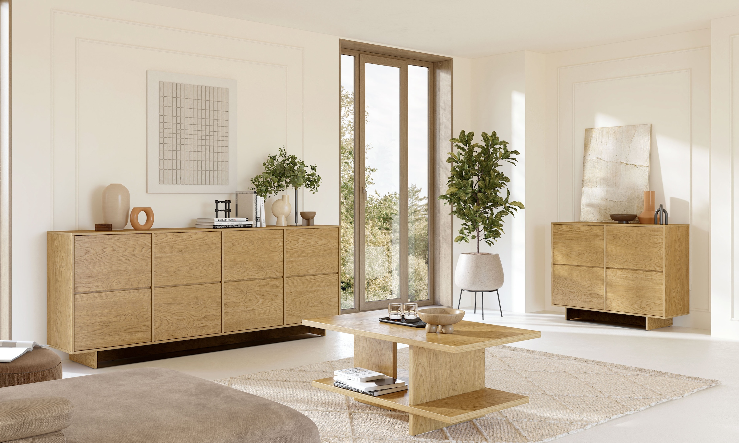OTTO home Sideboard »Tatami, Stilvolle, moderne grifflose Kommode 2 Türen, Breite 111cm« Anrichte mit viel Stauraum, Böden verstellbar, push-to-open-Funktion
