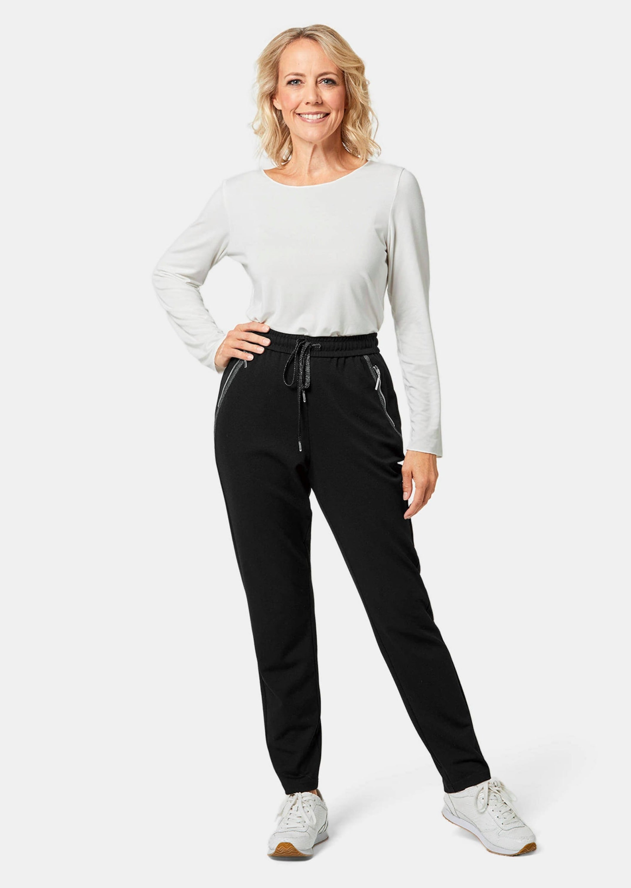 GOLDNER 2-in-1-Hose »Kurzgröße Elegante Joggpants SARA, hoher Bund«  Ohne