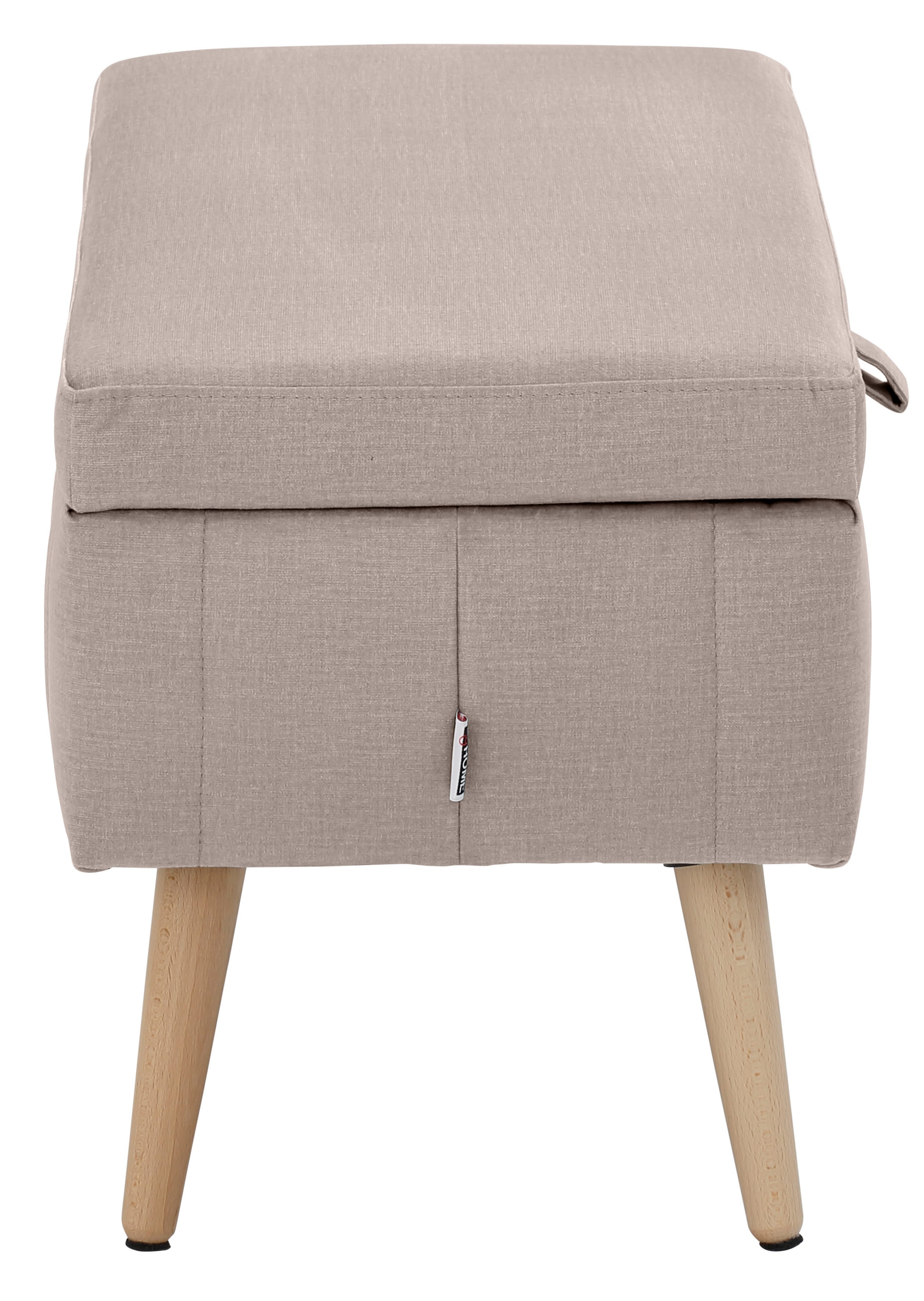 INOSIGN Truhenbank »AMIRA Sitzbank mit Stauraum, Maße B/T/H: 81/36/43 cm«, mit Staufach, in 3 Bezugsqualitäten mit feiner Steppung