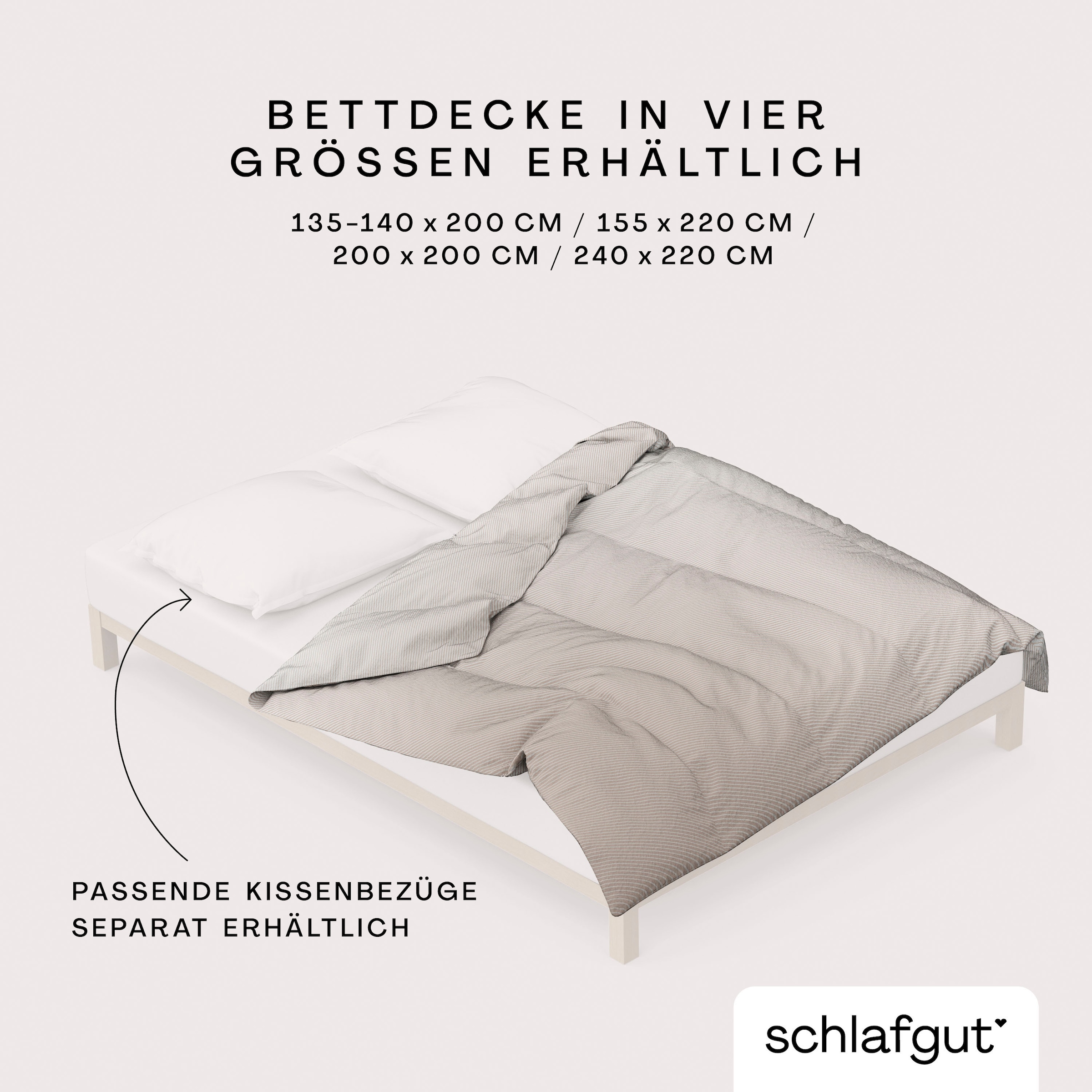 Schlafgut Bettbezug »Woven Satin Fade mit feinen Streifen«, (1 St.), mit Farbverlauf, Mix & Match: passender Kissenbezug erhältlich