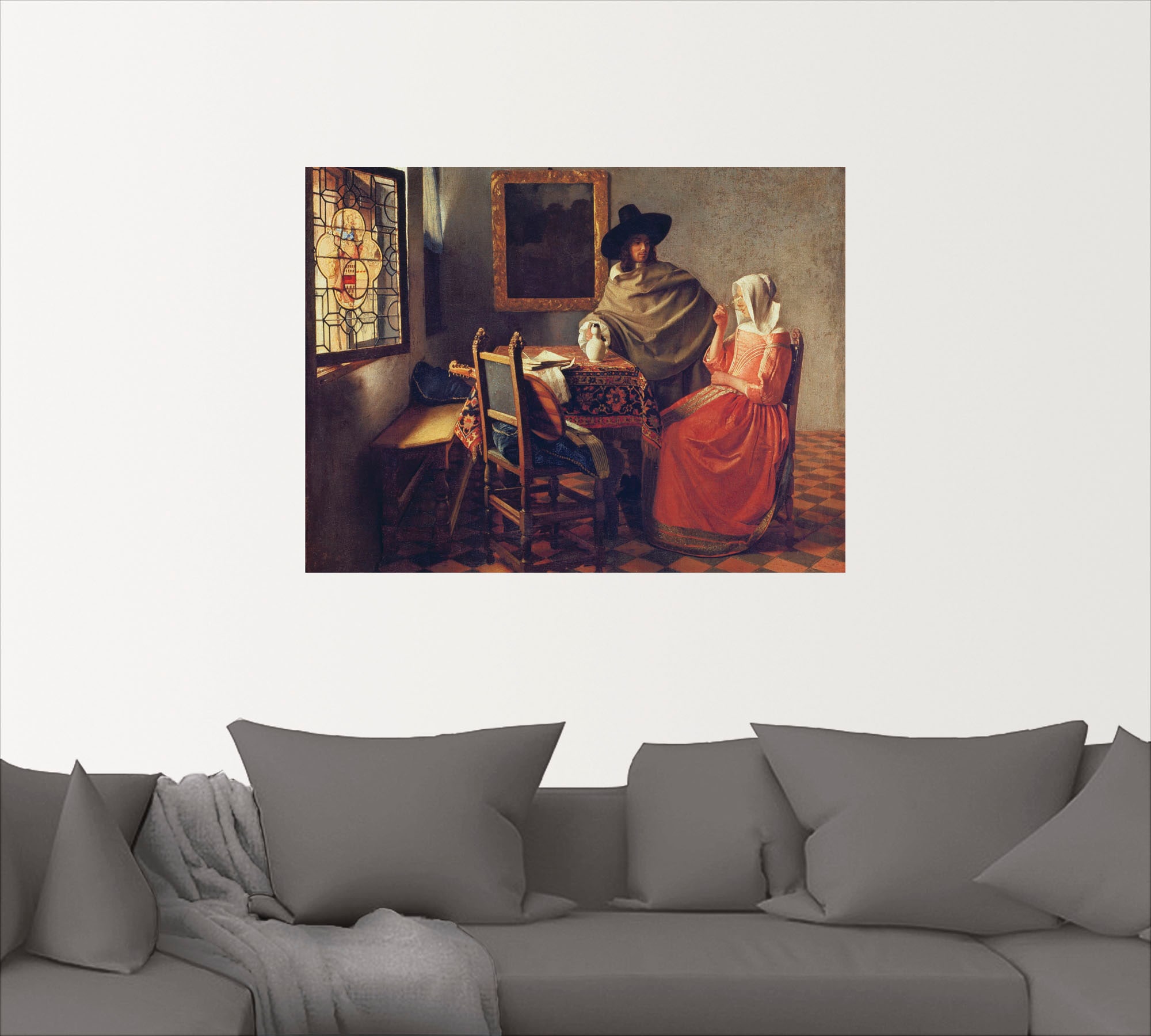 Artland Wandbild »Das Glas Wein. Um 1660/61«, Paar, (1 St.), als Leinwandbild, Poster, Wandaufkleber in verschied. Größen