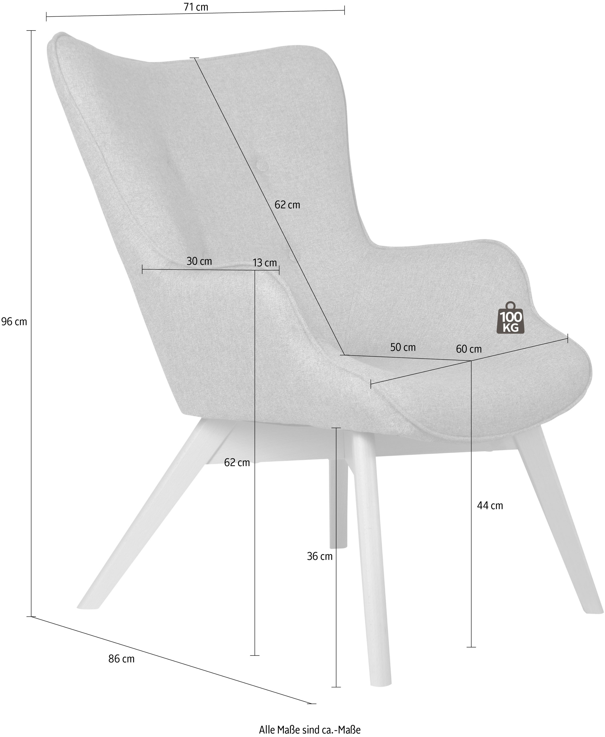 Home affaire Sessel »Nicko« wahlweise mit und ohne Hocker