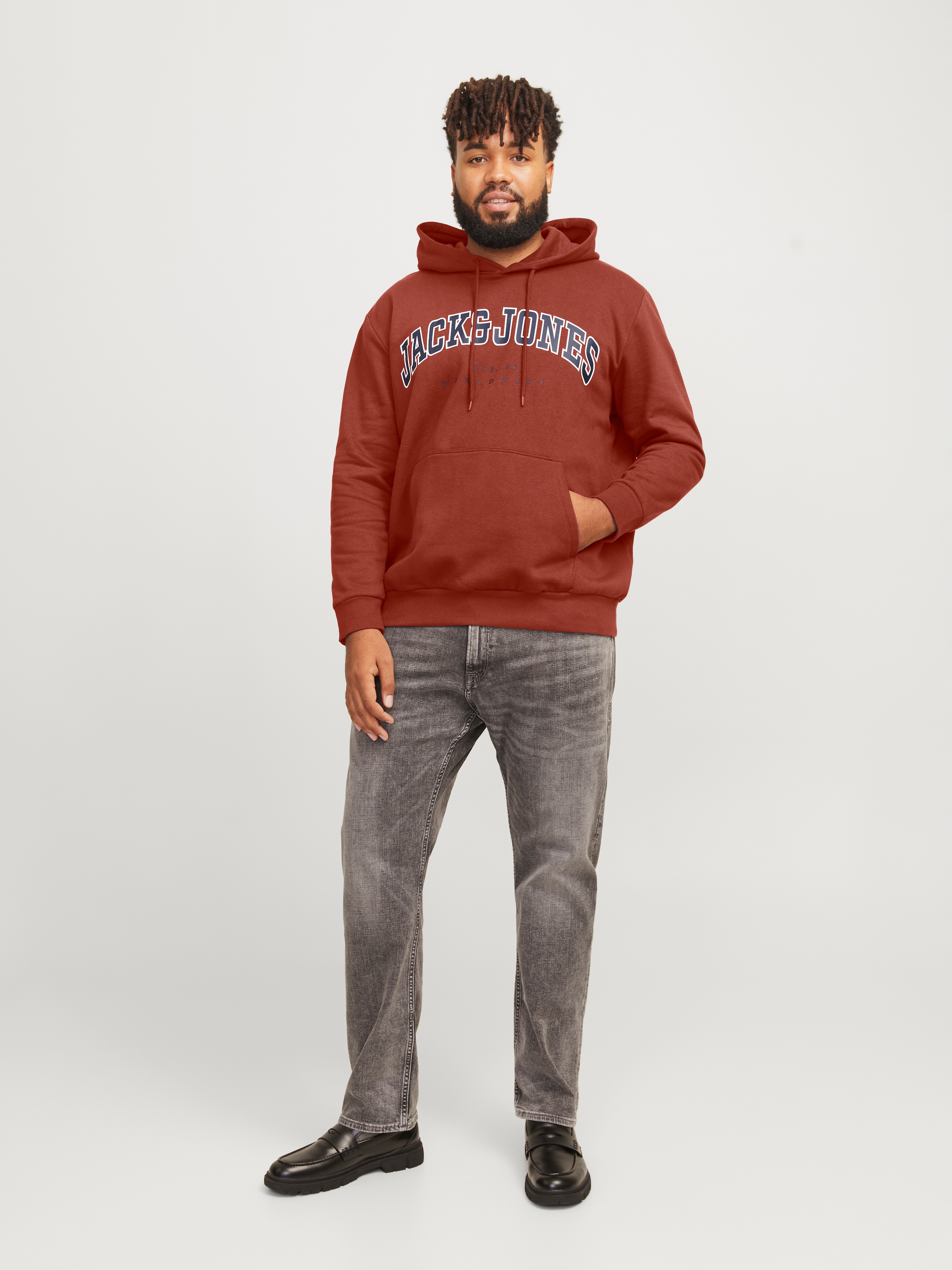 Jack & Jones PlusSize Hoodie »JJECALEB VARSITY SWEAT HOOD NOOS PLS«
