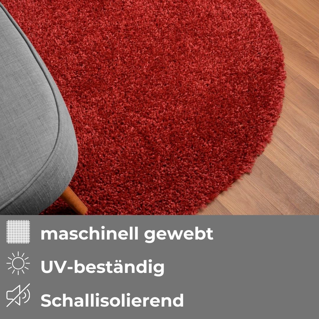 my home Hochflor-Teppich »Banji«, rund, 37 mm Höhe, Uni Farben, weich und flauschig, auch als rechteckig erhältlich