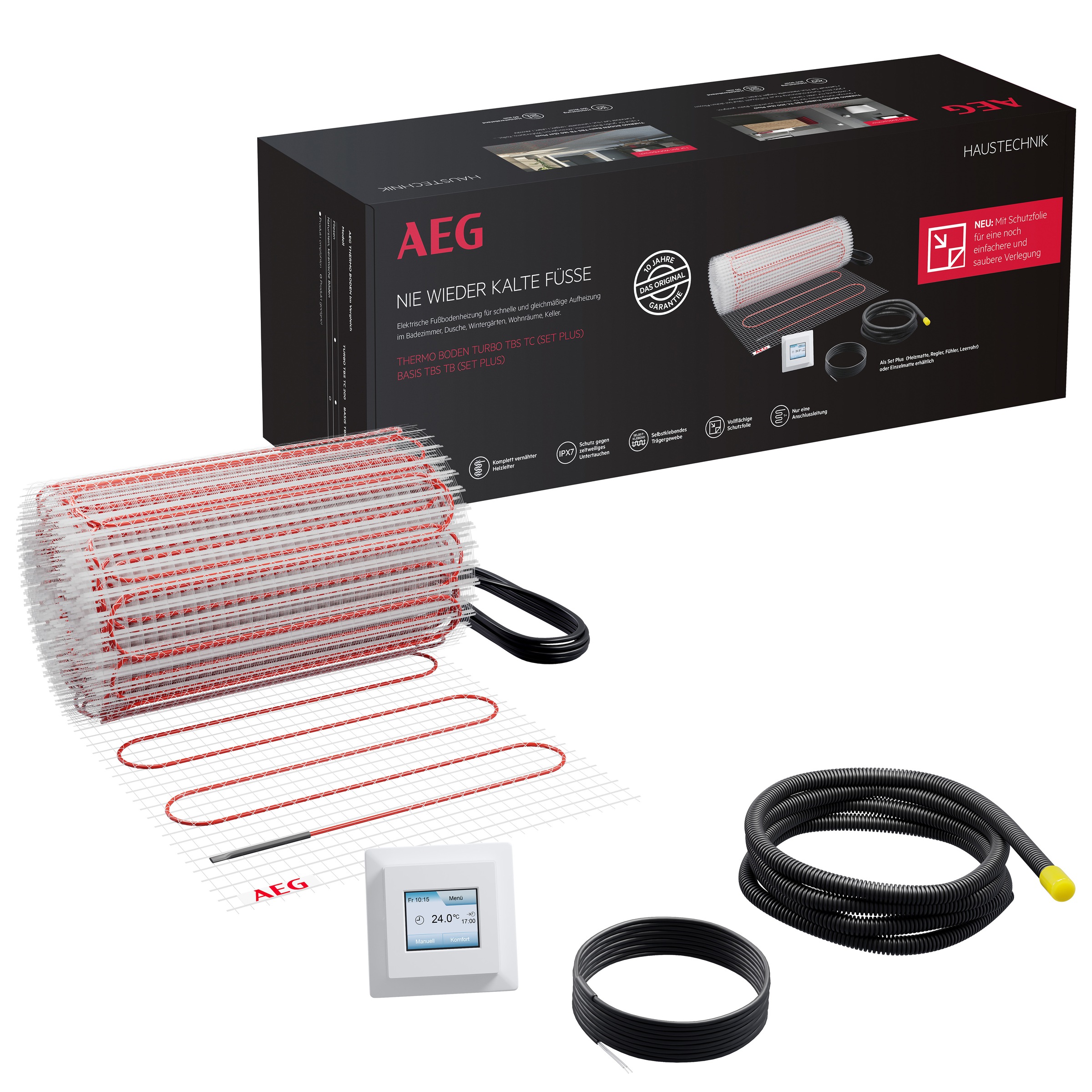 AEG Haustechnik Fußbodenheizung "Turbo Thermo Boden "TBS TC 200/5 Set Plus"" Elektrische Fußbodenheizung, Komplettset 5 m², 200 W/m²