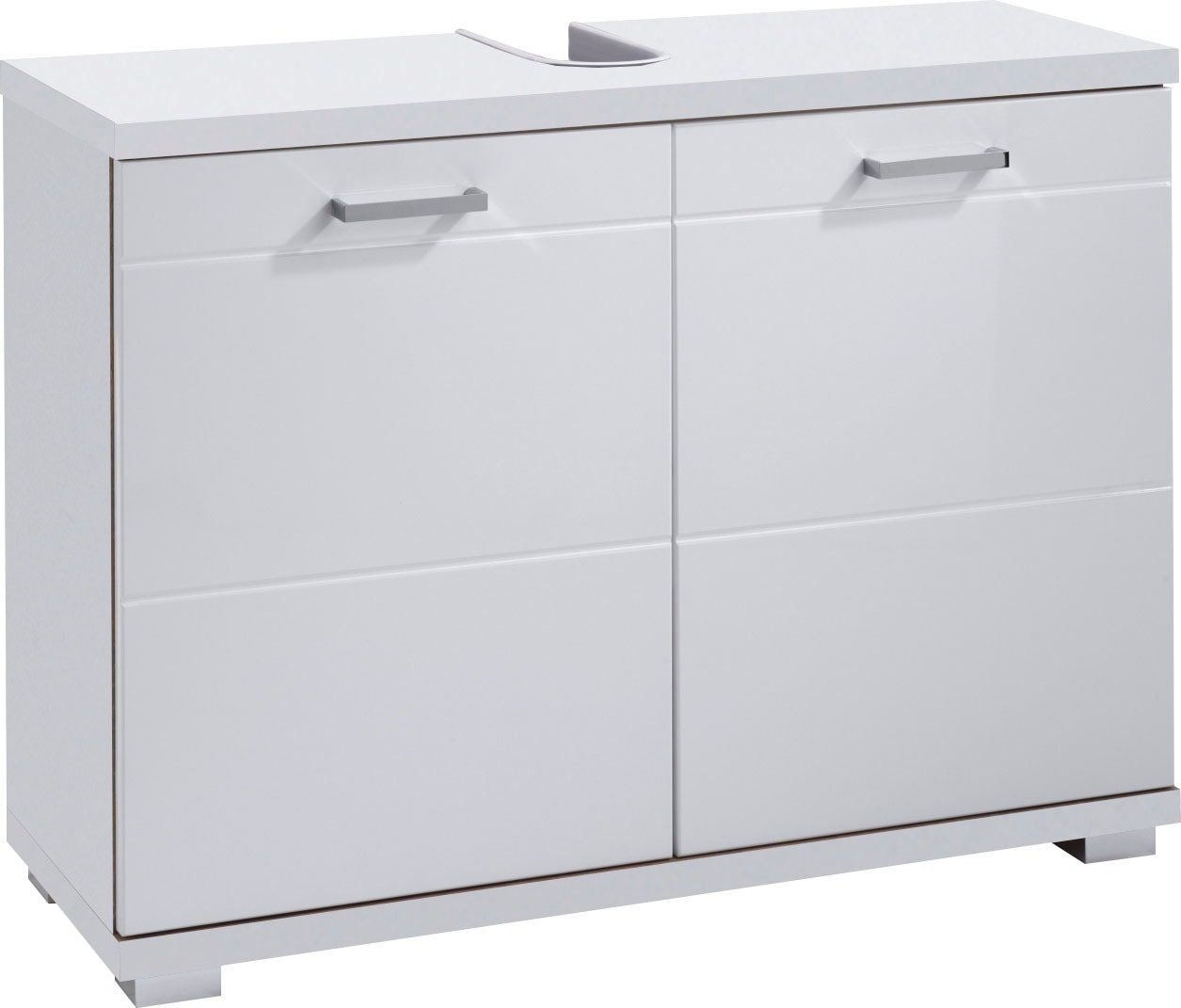 byLIVING Waschbeckenunterschrank »Nebraska«, Breite 80 cm, Badezimmerschrank, MDF-Fronten in Hochglanz-Optik