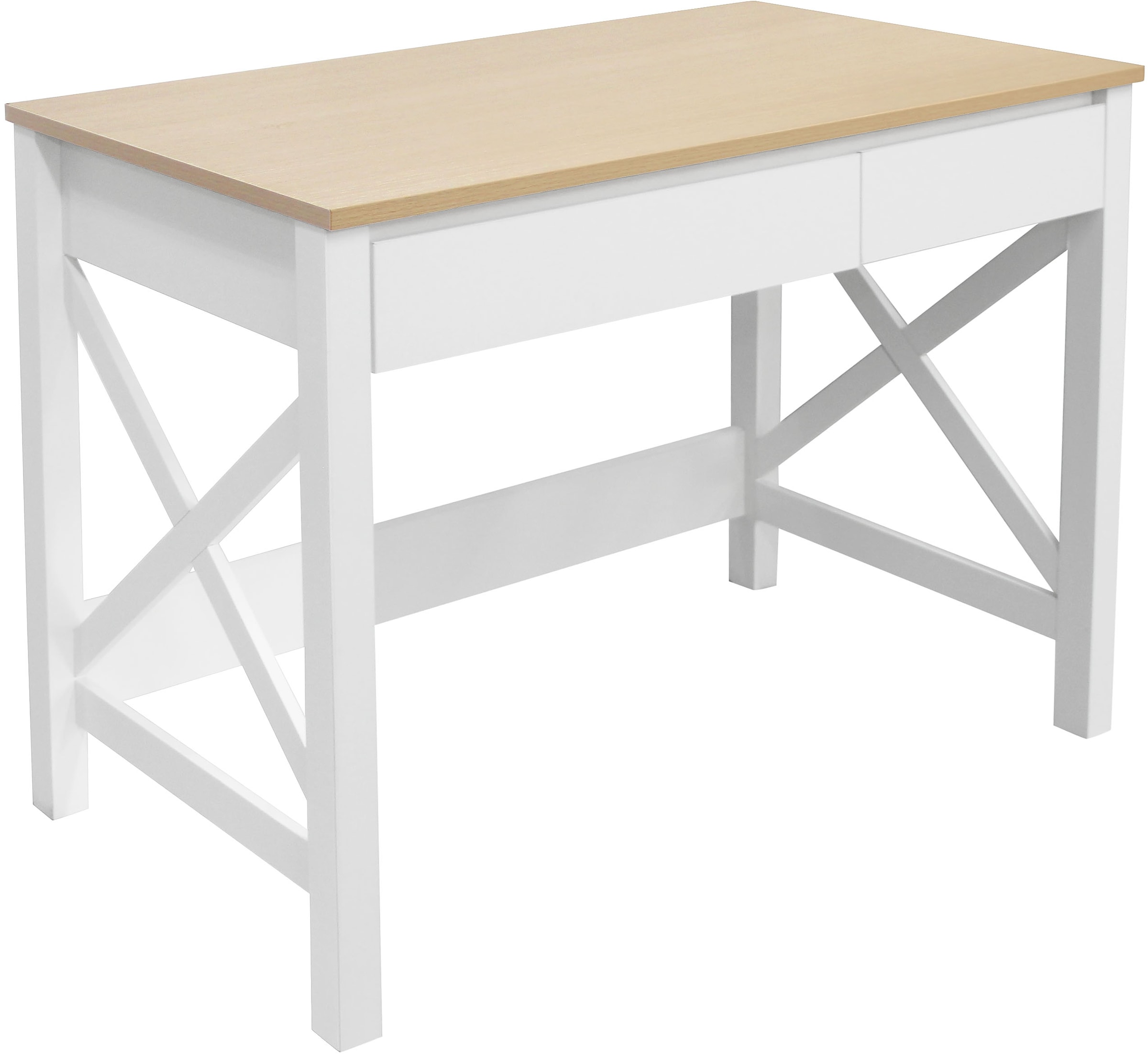 Home affaire Schreibtisch »Silba«, 2 Schubladen, Landhausstil, Home Office, Breite 100 cm
