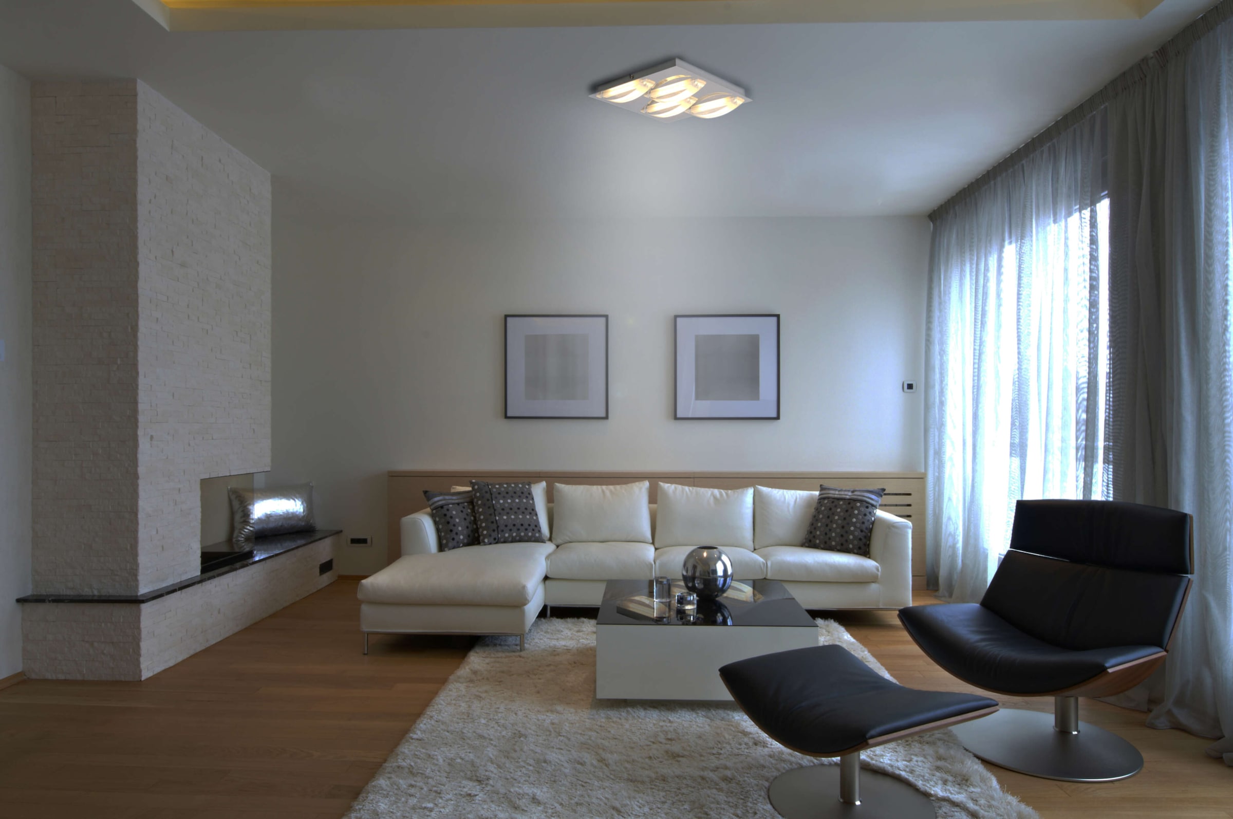 näve LED Deckenleuchte »Chur« LED-Modul 1 Stk. Warmweiß mit geschwungenen Lichtbögen, Chromfarben, Metall, Acryl