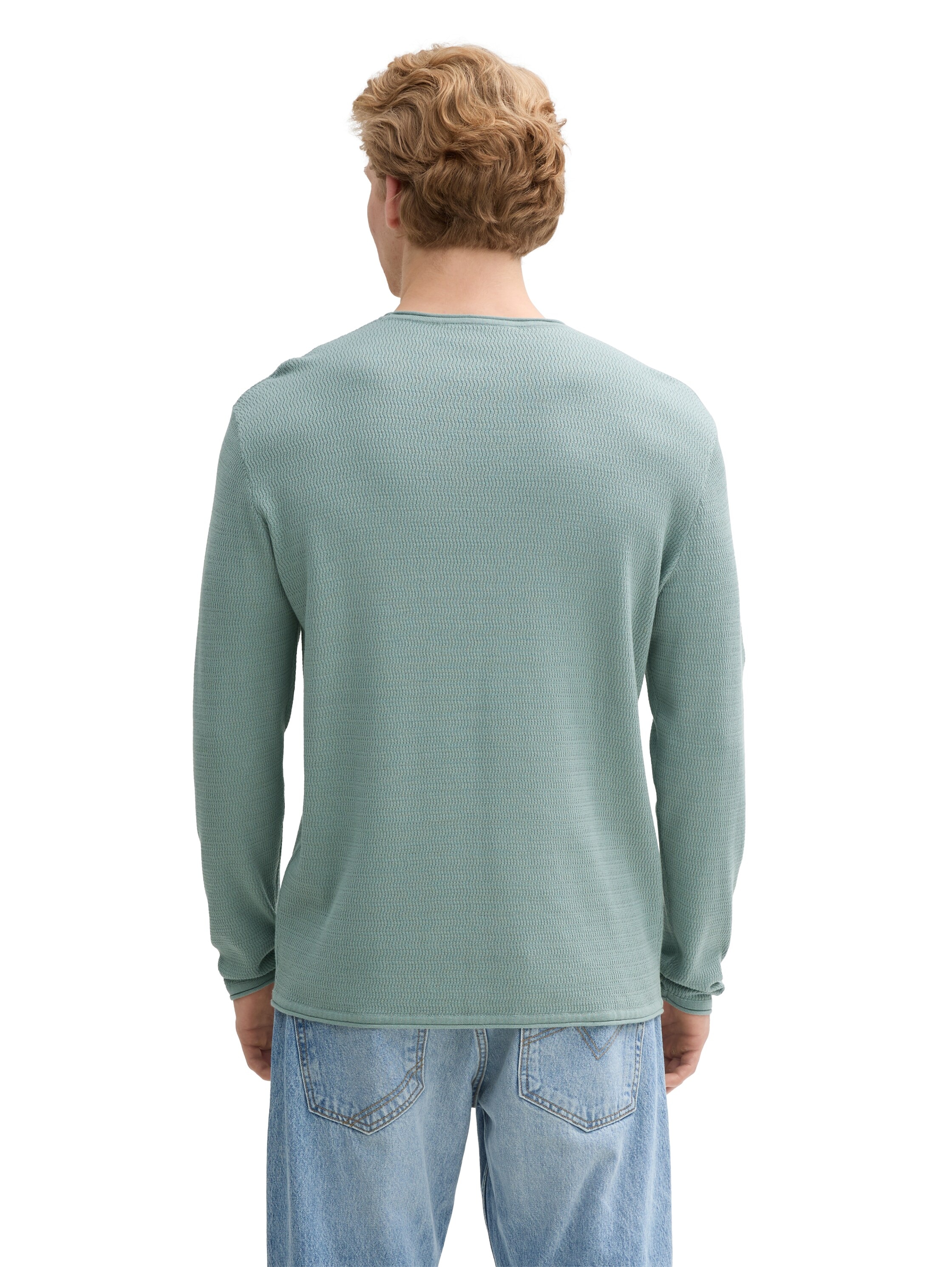TOM TAILOR Denim Rundhalspullover, mit Struktur