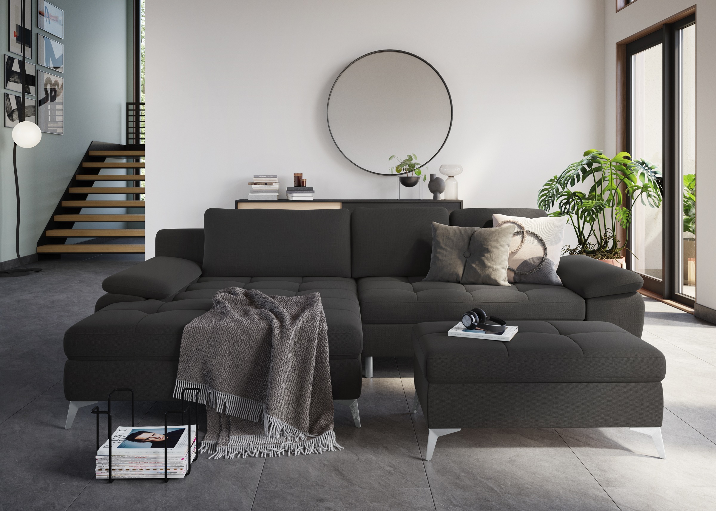 sit&more Ecksofa »Latigo L-Form«, mit Mega-Recamiere, wahlweise mit Bettfunktion und Bettkasten