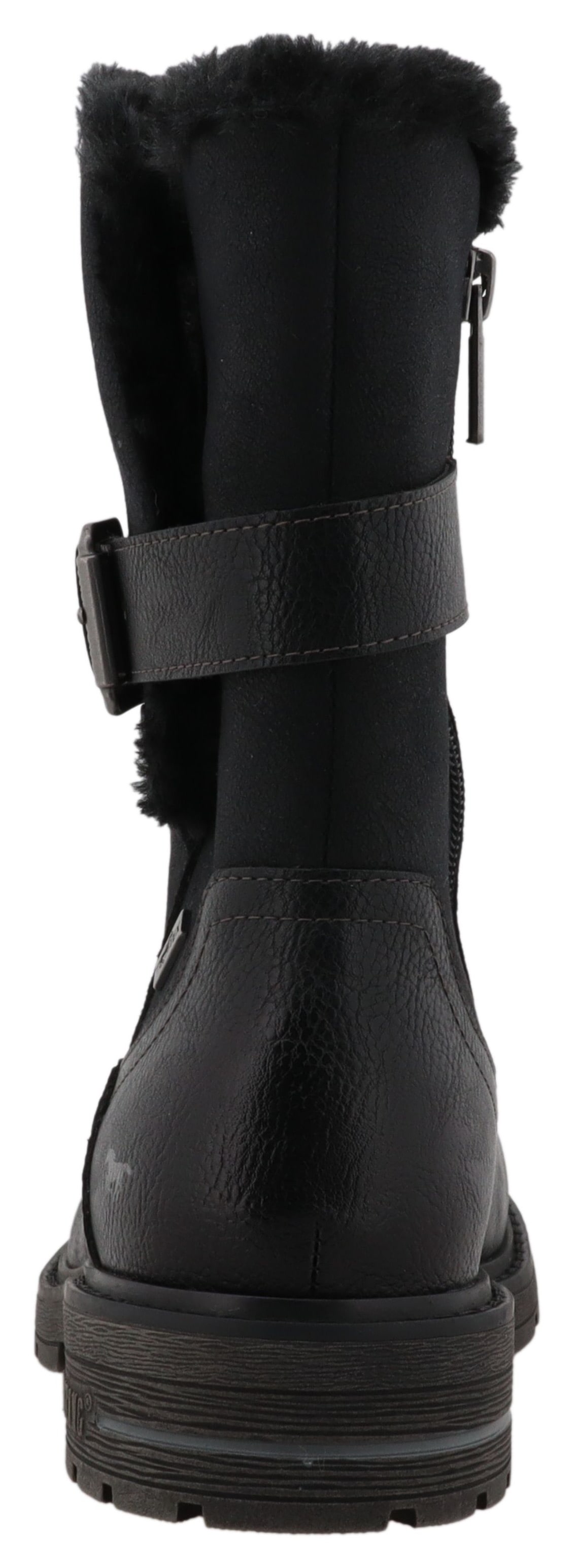 Mustang Shoes Winterstiefel »Bienke«  Biker Boots mit Blockabsatz und Zierriemchen