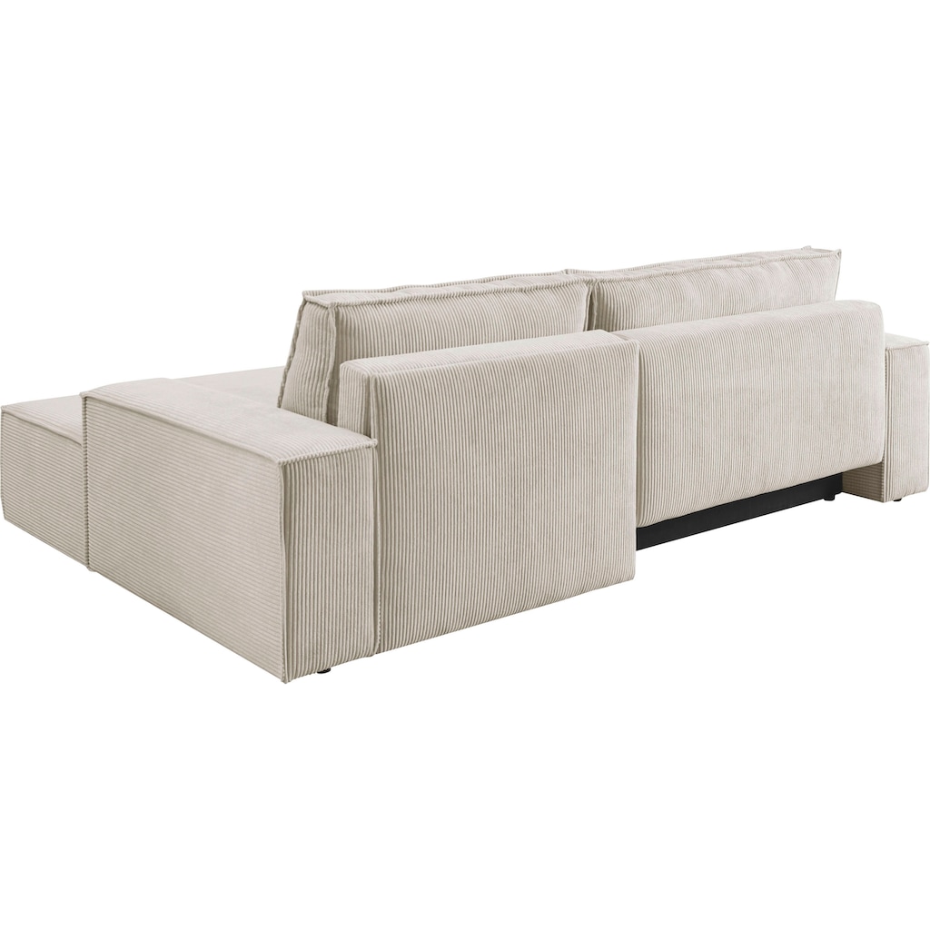 Ecksofa SHERWOOD Schlafsofa, mit Bettkasten, Cord-Bezug