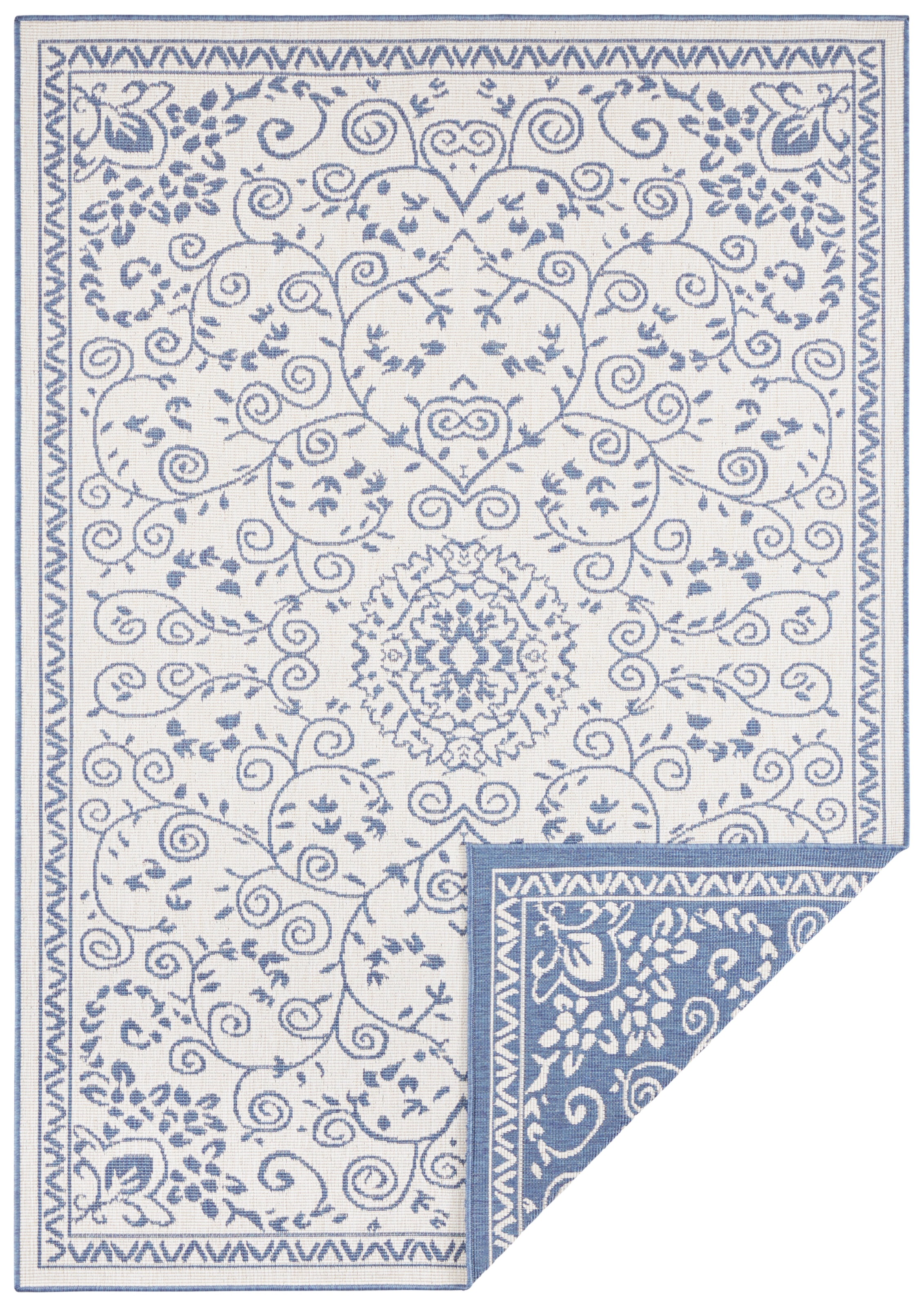 NORTHRUGS Teppich »LEYTE Wendeteppich«, rechteckig, 5 mm Höhe, In-& Outdoor, Teppich, Vintage, Wetterfest, Balkon, Garten, Wohnzimmer