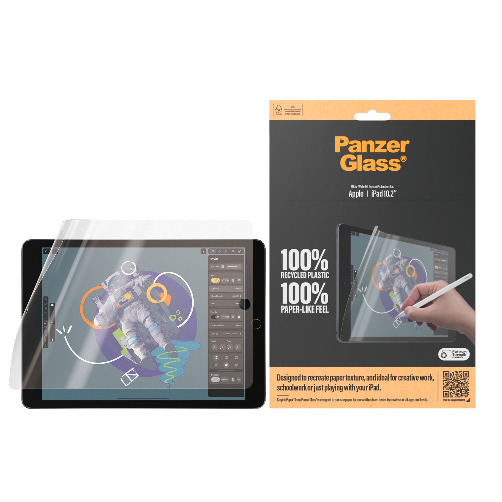 Displayschutzfolie »Ultra-Wide Fit Screen Protection«, für Apple iPad 10.2, Graphic...