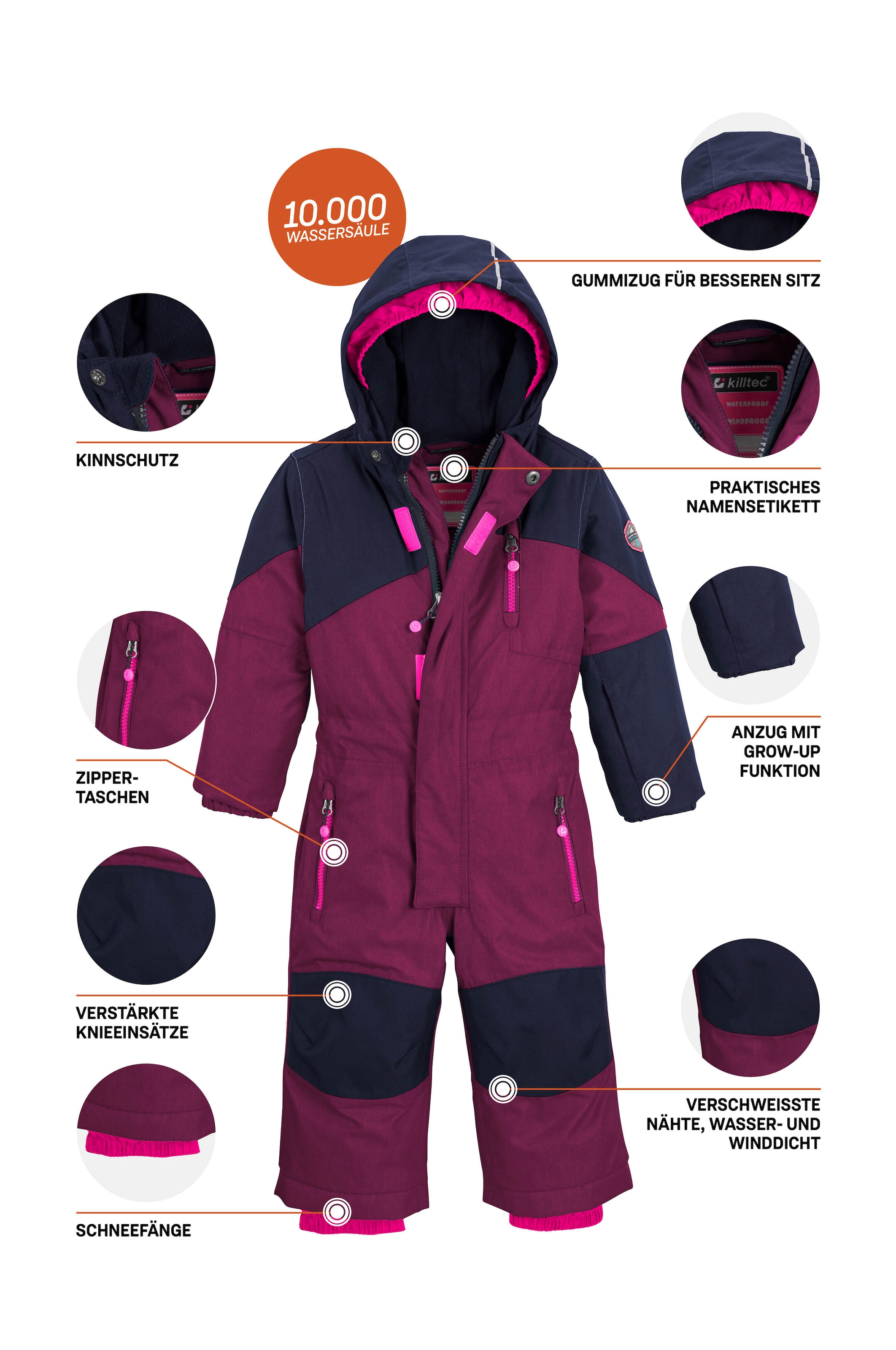 Killtec Skianzug »Kesley Mini«, Skioverall, wind-u wasserdicht, Fleece Innen