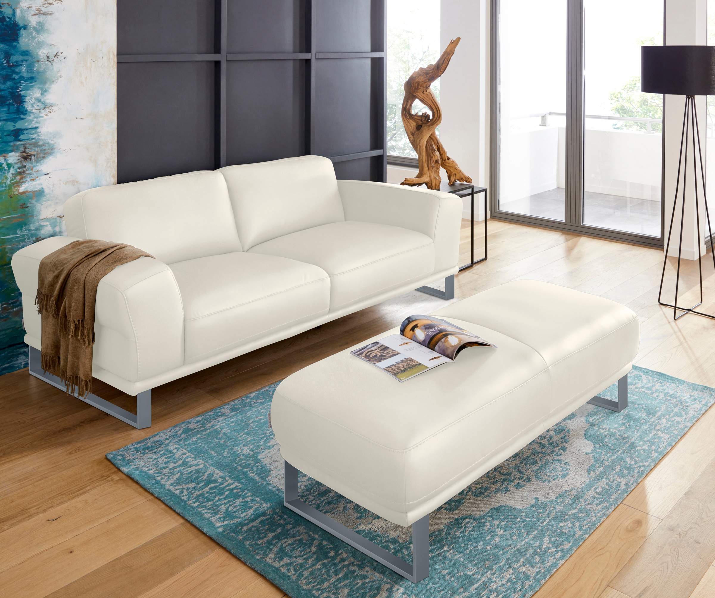 W.SCHILLIG 2,5-Sitzer »montanaa«, mit Metallkufen in Chrom glänzend, Breite 212 cm