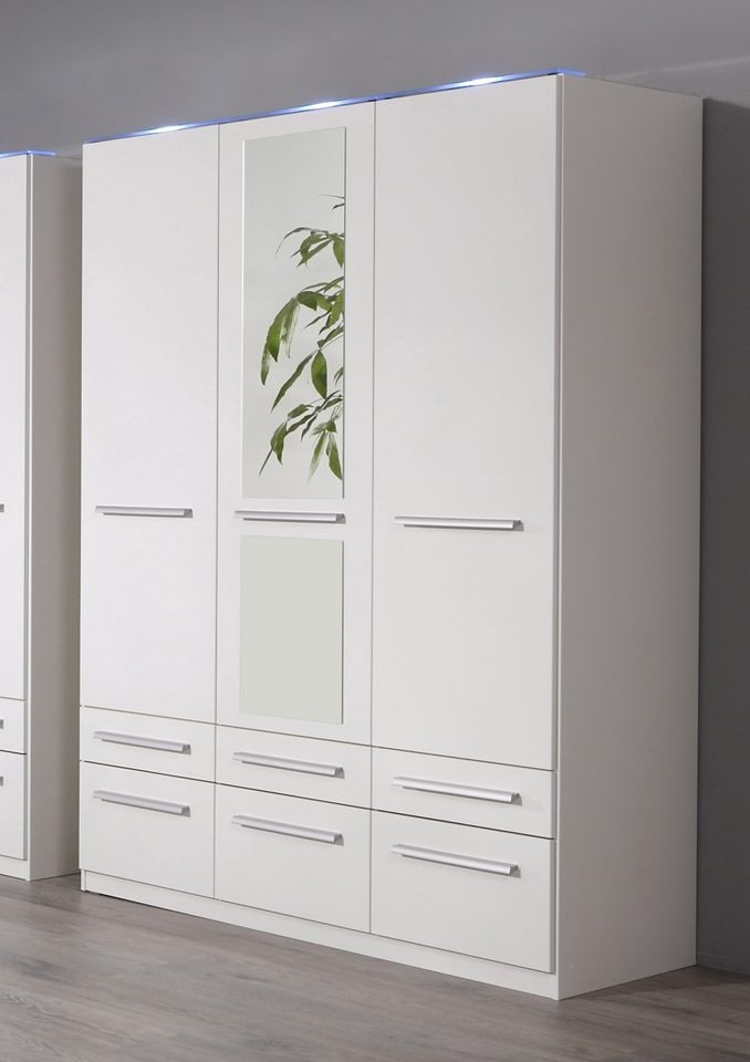 priess Kleiderschrank »Schrank Garderobe Wäscheschrank Barcelona in 5 Breiten«, viel Stauraum, geräumige Schubkästen, mit Spiegel, MADE IN GERMANY