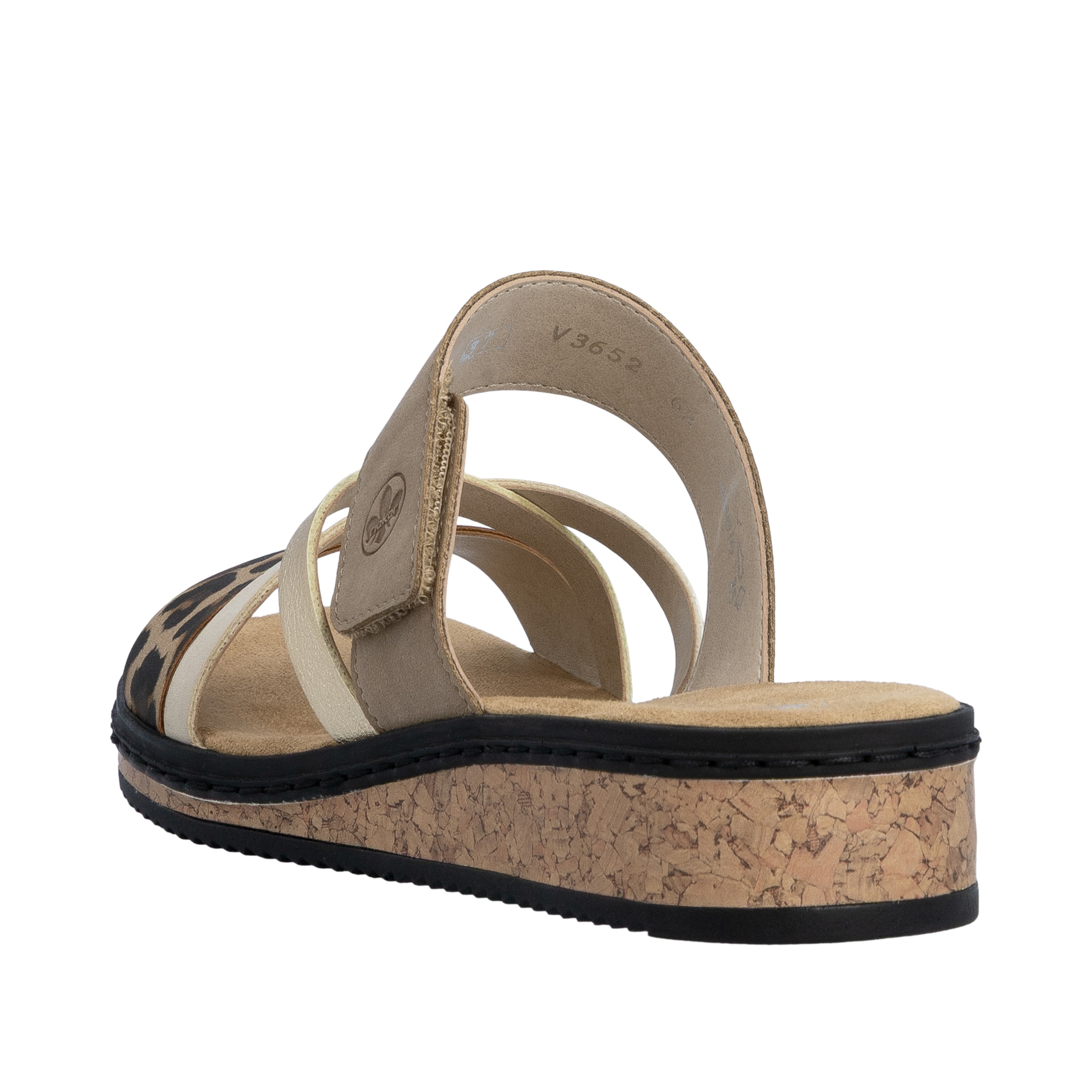 Rieker Pantolette  Keilabsatz, Sommerschuh, Schlappen mit Klettriemchen