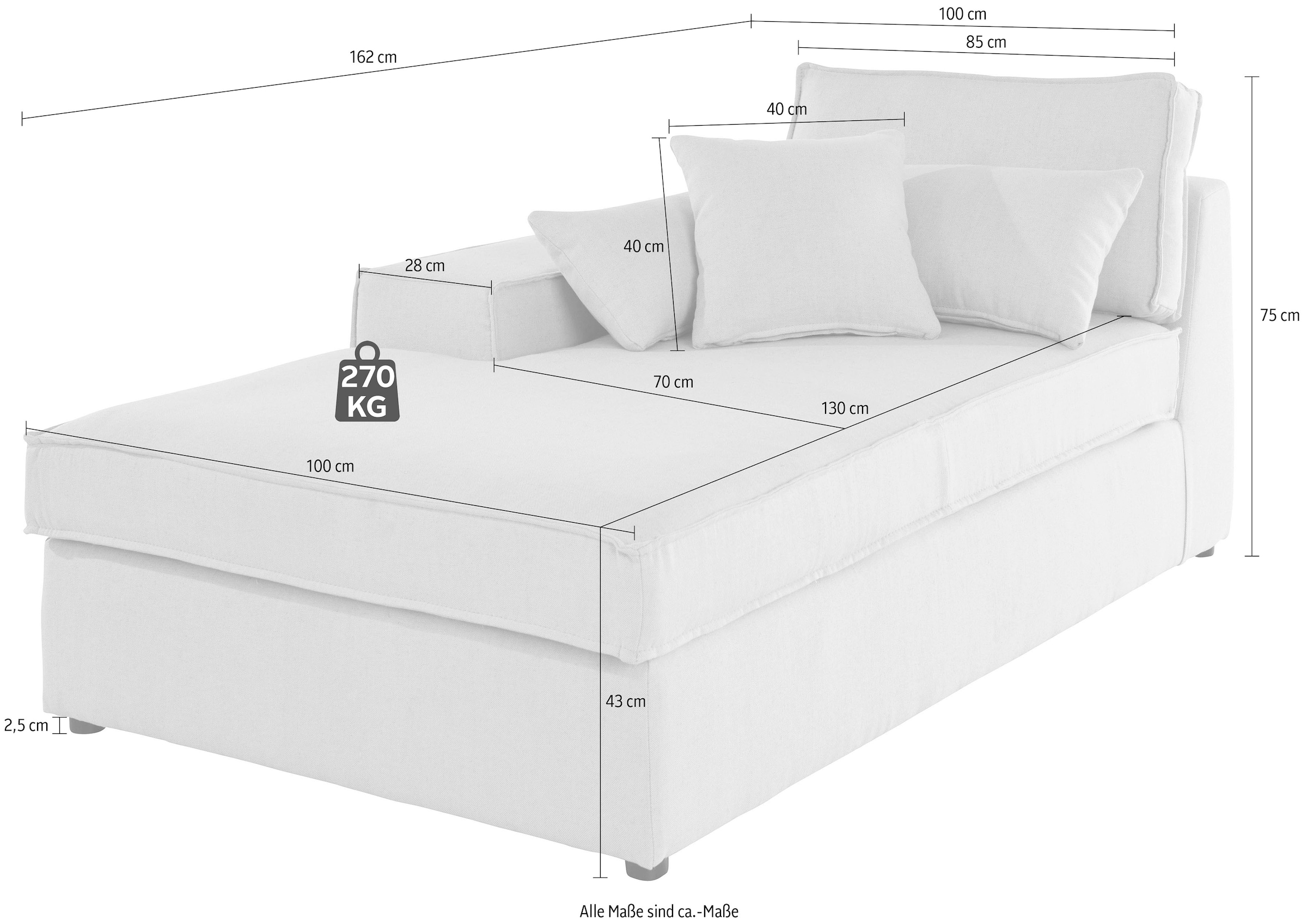 RAUM.ID Ottomane »Florid«, einzeln stellbar oder als Teil eines Modulsofas, auch in Cord