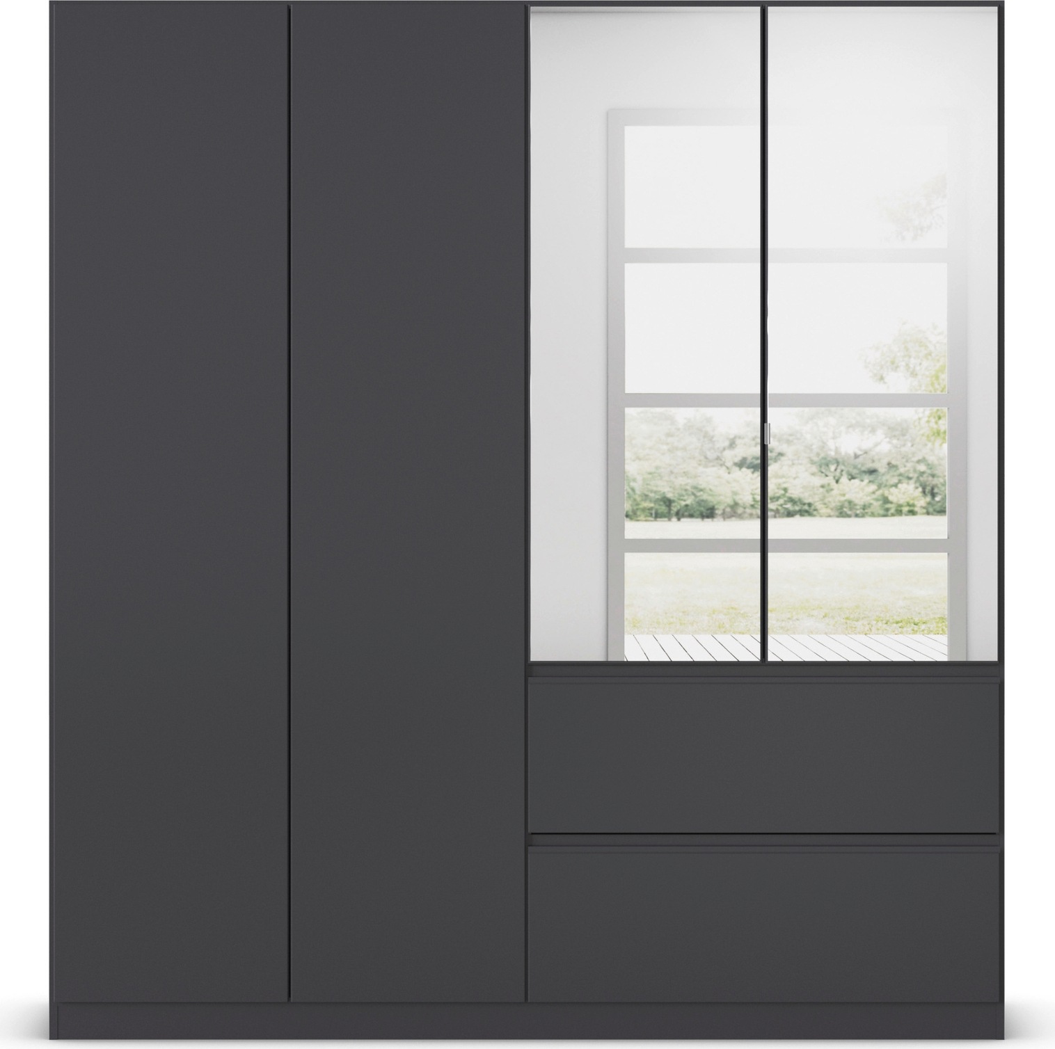 rauch Drehtürenschrank »Kleiderschrank Schrank Garderobe Wäscheschrank COSTA in 3 Breiten«, mit Spiegel, grifflose Front und Push-to-Open Funktion MADE IN GERMANY