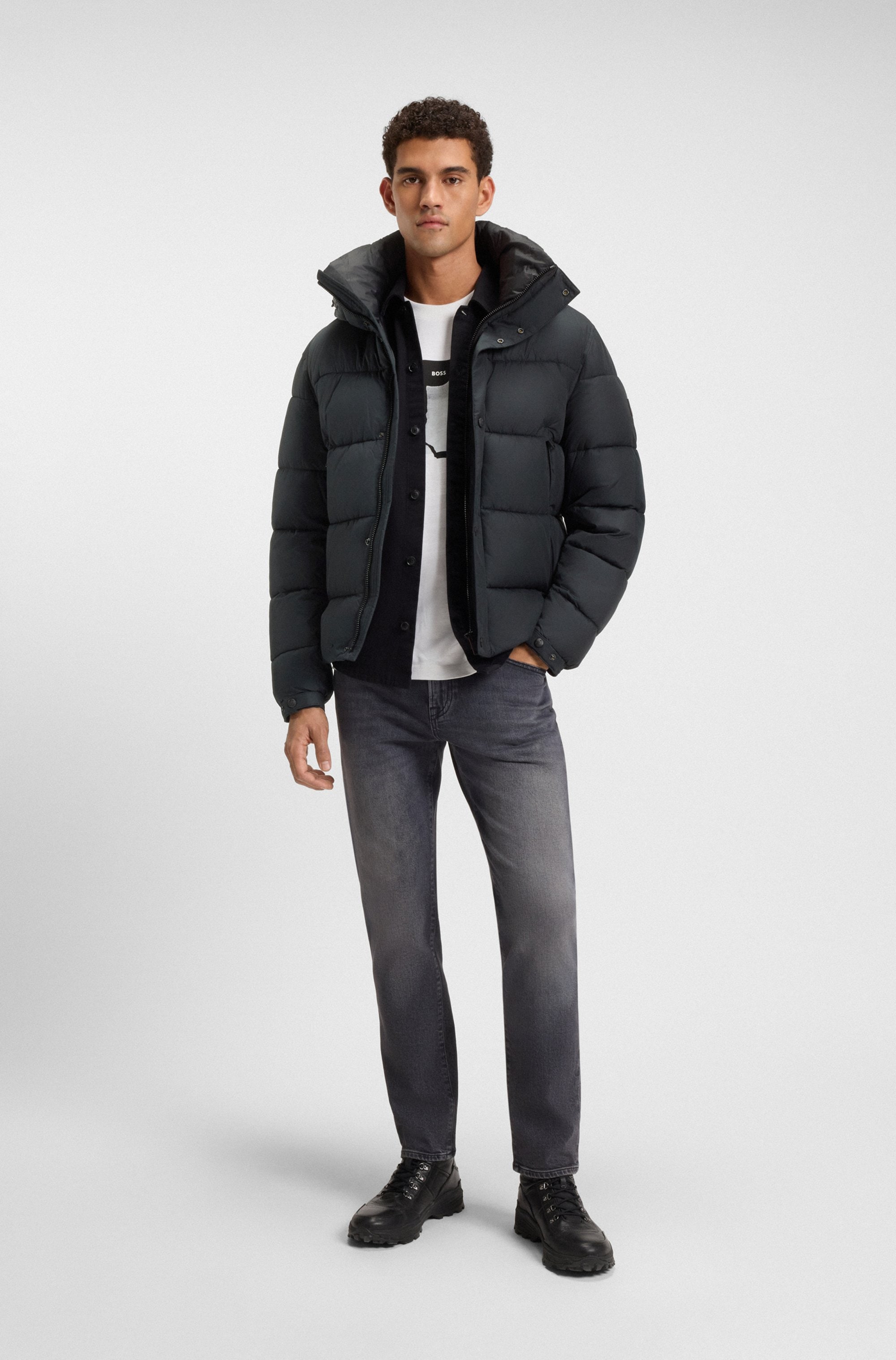 BOSS ORANGE Steppjacke »Omaris« mit Kapuze mit Reißverschlusstaschen