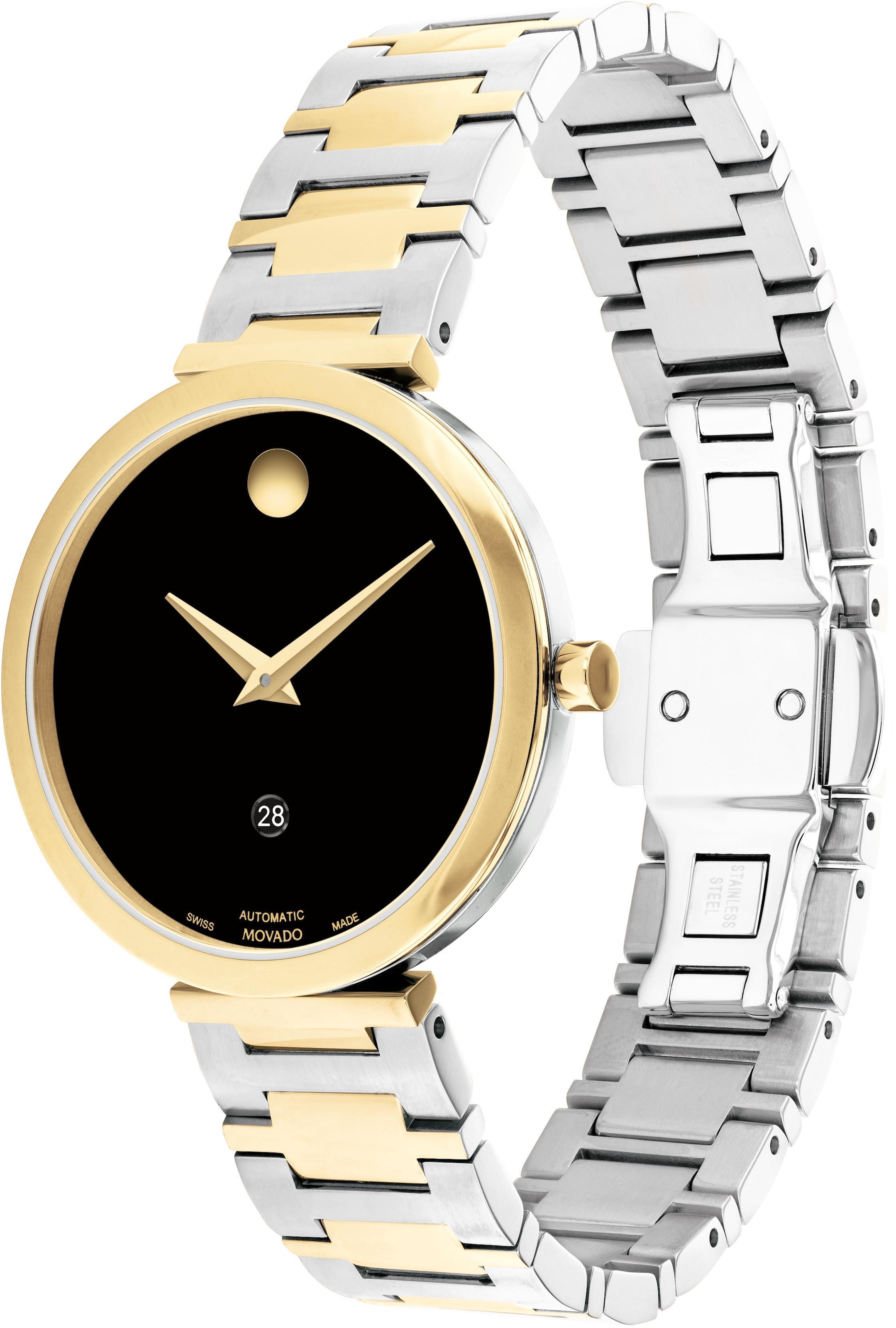 MOVADO Automatikuhr »MUSEUM Classic Automatic 32 mm, 0607679«, Armbanduhr, Damenuhr, mechanische Uhr, Swiss Made, Saphirglas