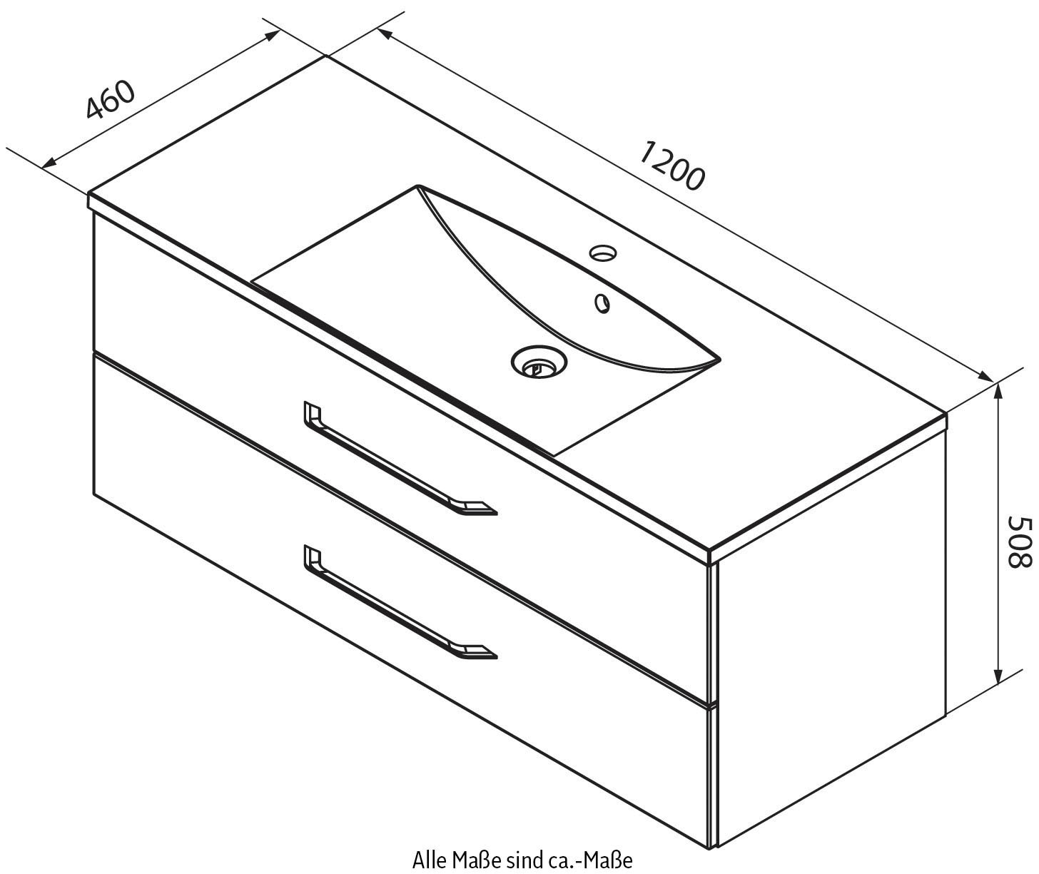 FACKELMANN Waschtisch »B.clever«, Badmöbel Breite 120 cm
