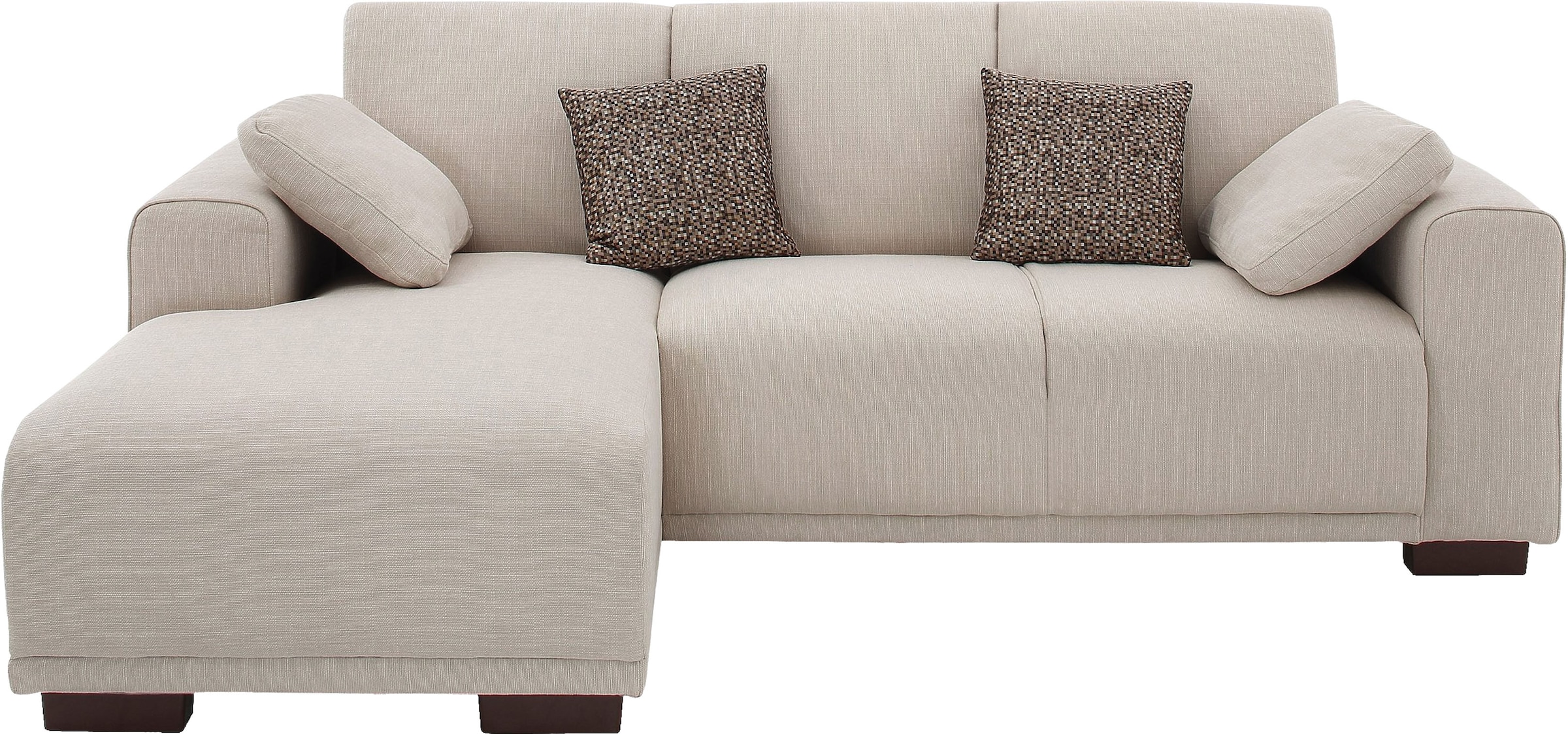 Home affaire Ecksofa »BORNHOLM L-Form mit Recamiere, Maße B/T/H: 234/162/85 cm«, Recamiere links oder rechts bestellbar, Wellenfederung, inkl. 2 Kissen