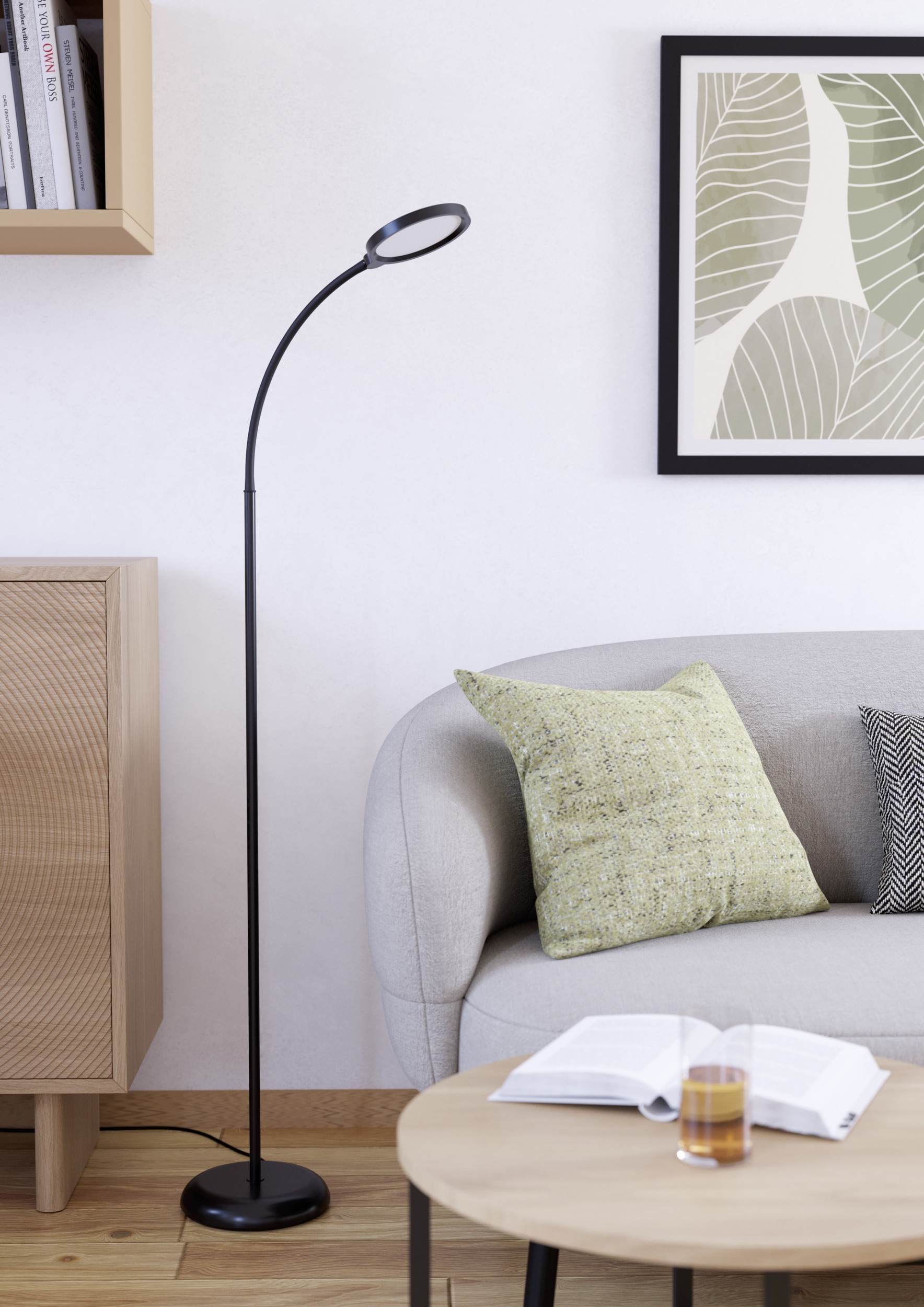 EGLO Stehlampe »LAURO Stehlampe - Kunststoff - LED - 1X5,5W - IP20« LED-Modul 1 Stk. Kaltweiß | Neutralweiß | Warmweiß Standleuchte, Wohnzimmer, Schlafzimmer, Esszimmer, L45 x B21 x H132 cm