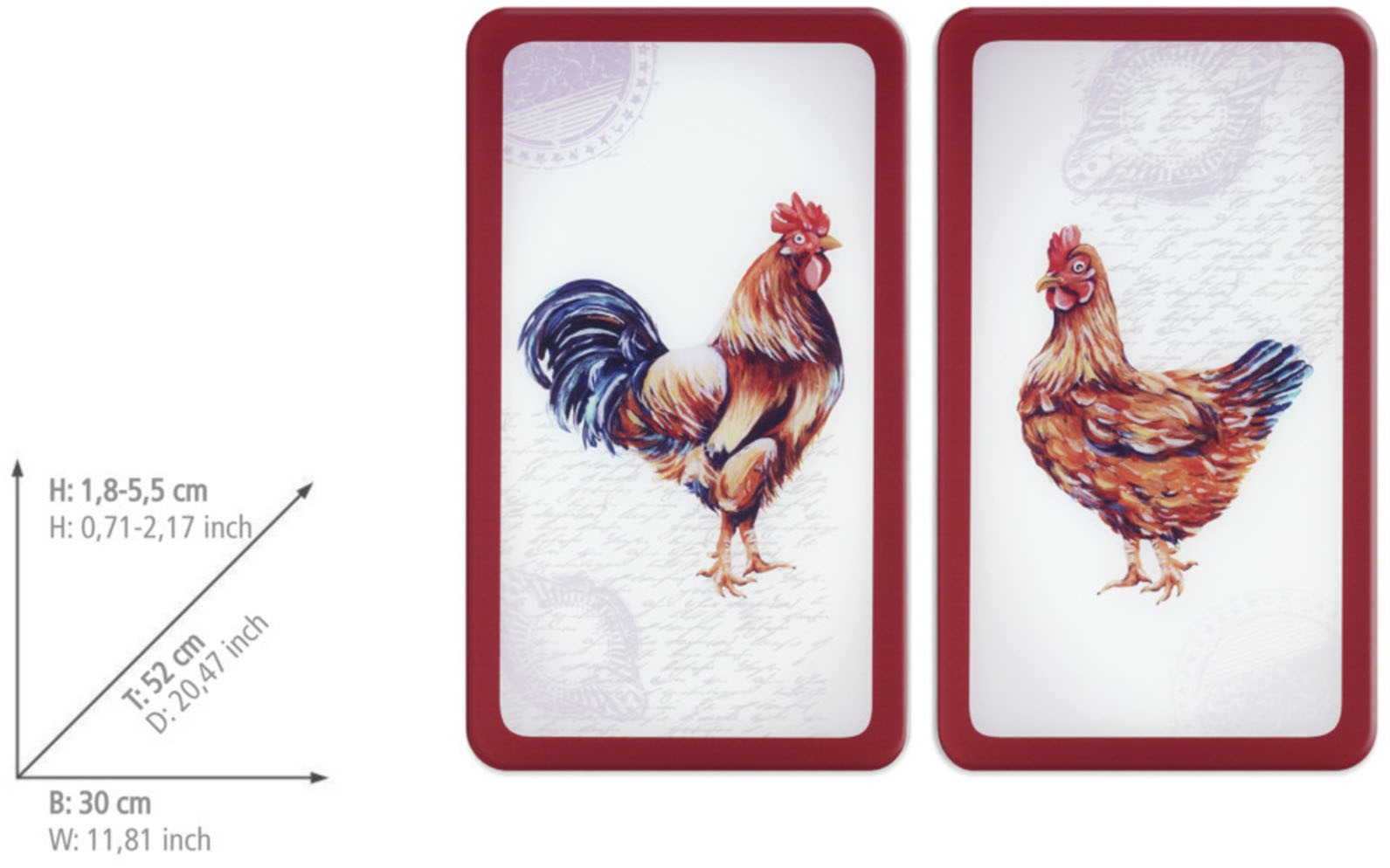 WENKO Herd-Abdeckplatte »Universal Modell Farm«, (Set, 2 tlg.), Herdabdeckung für alle Herdarten, kratzfest, mit rutschfesten Füßen