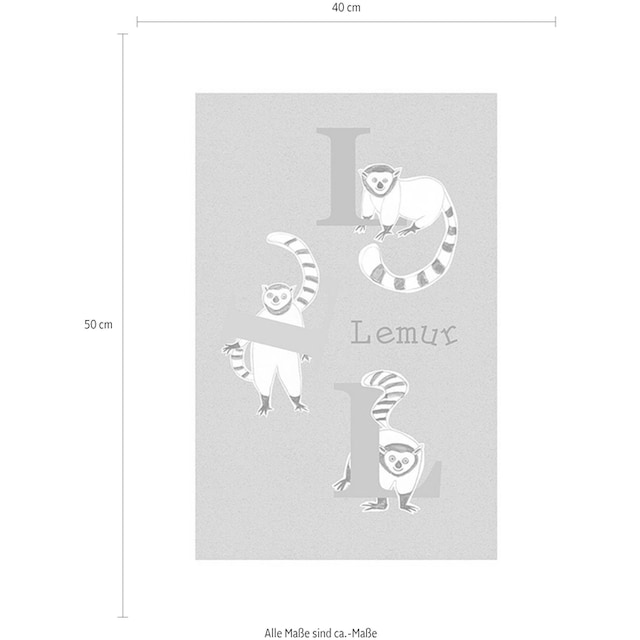 Komar Poster »ABC Animal L«, Buchstaben, (Packung, 1 St., Anzahl Teile 1),  Kinderzimmer, Schlafzimmer, Wohnzimmer online kaufen | mit 3 Jahren XXL  Garantie