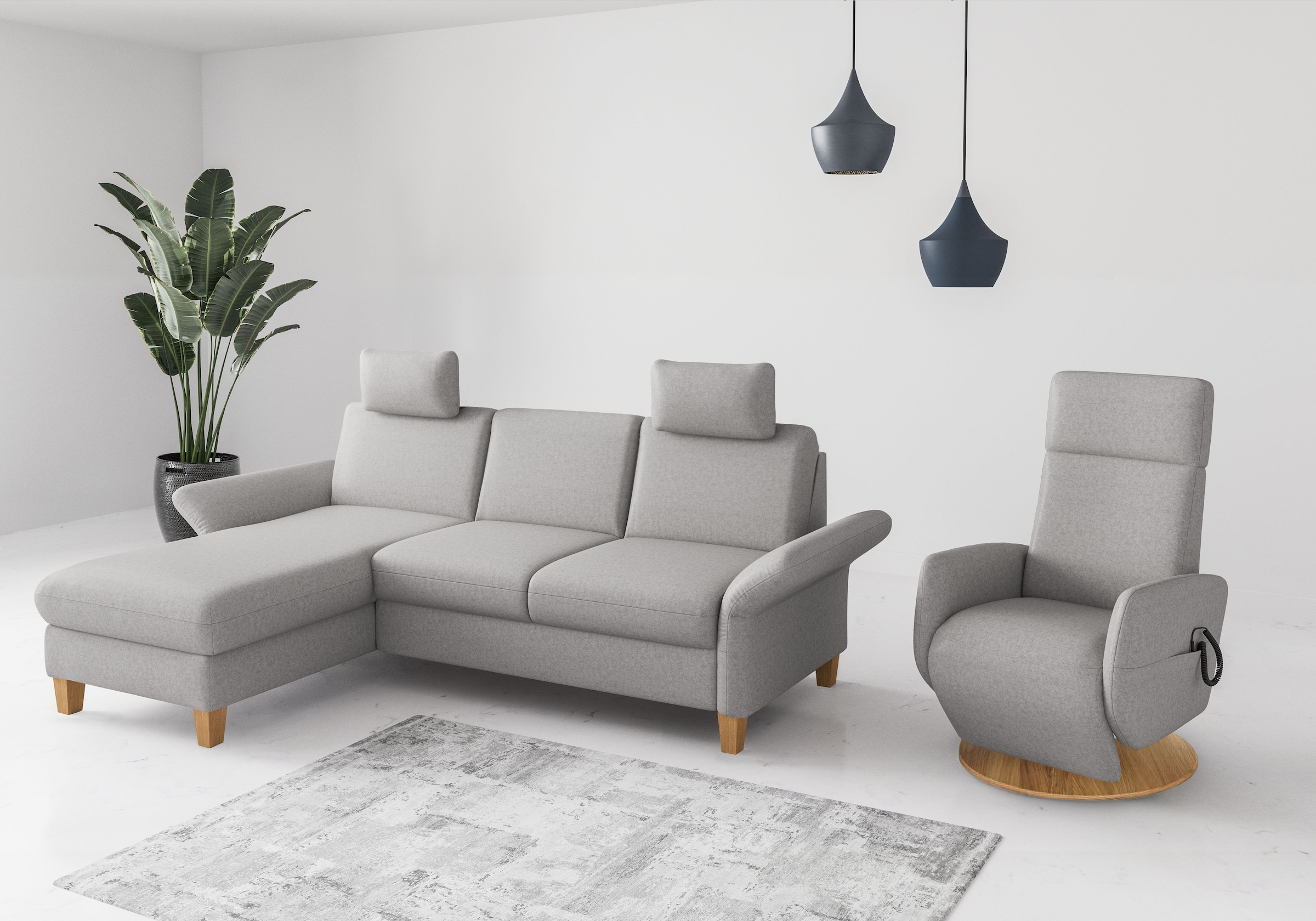 Home affaire Ecksofa »Rochelle, L-Form«, wahlweise mit Armteilverstellung, Bettfunktion und Bettkasten