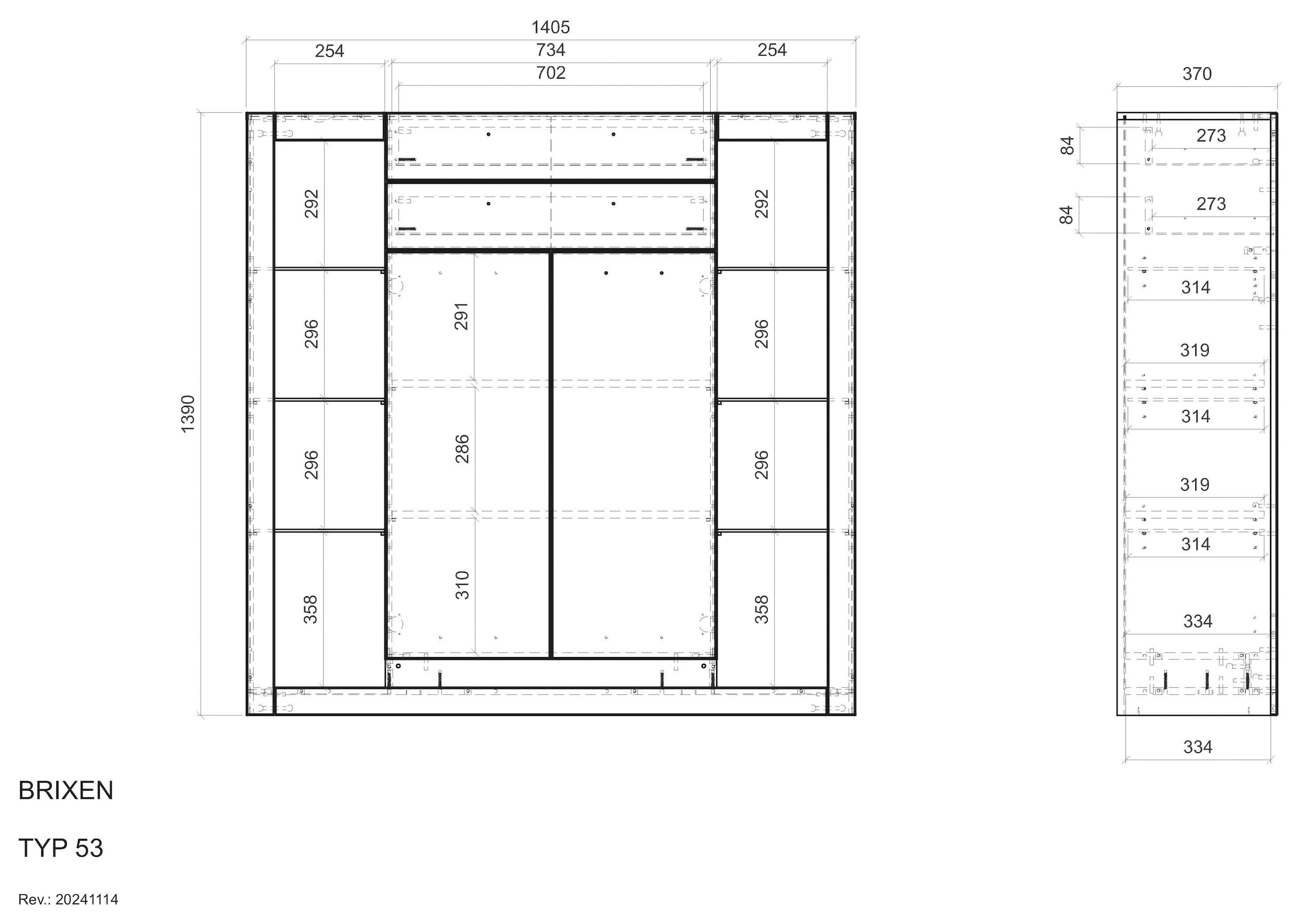INOSIGN Highboard »Brixen, moderne Kommode, Stauraumelement in Eiche Evoke Dekor« Metallgriffe, ausreichend Stauraum, vielseitig einsetzbar