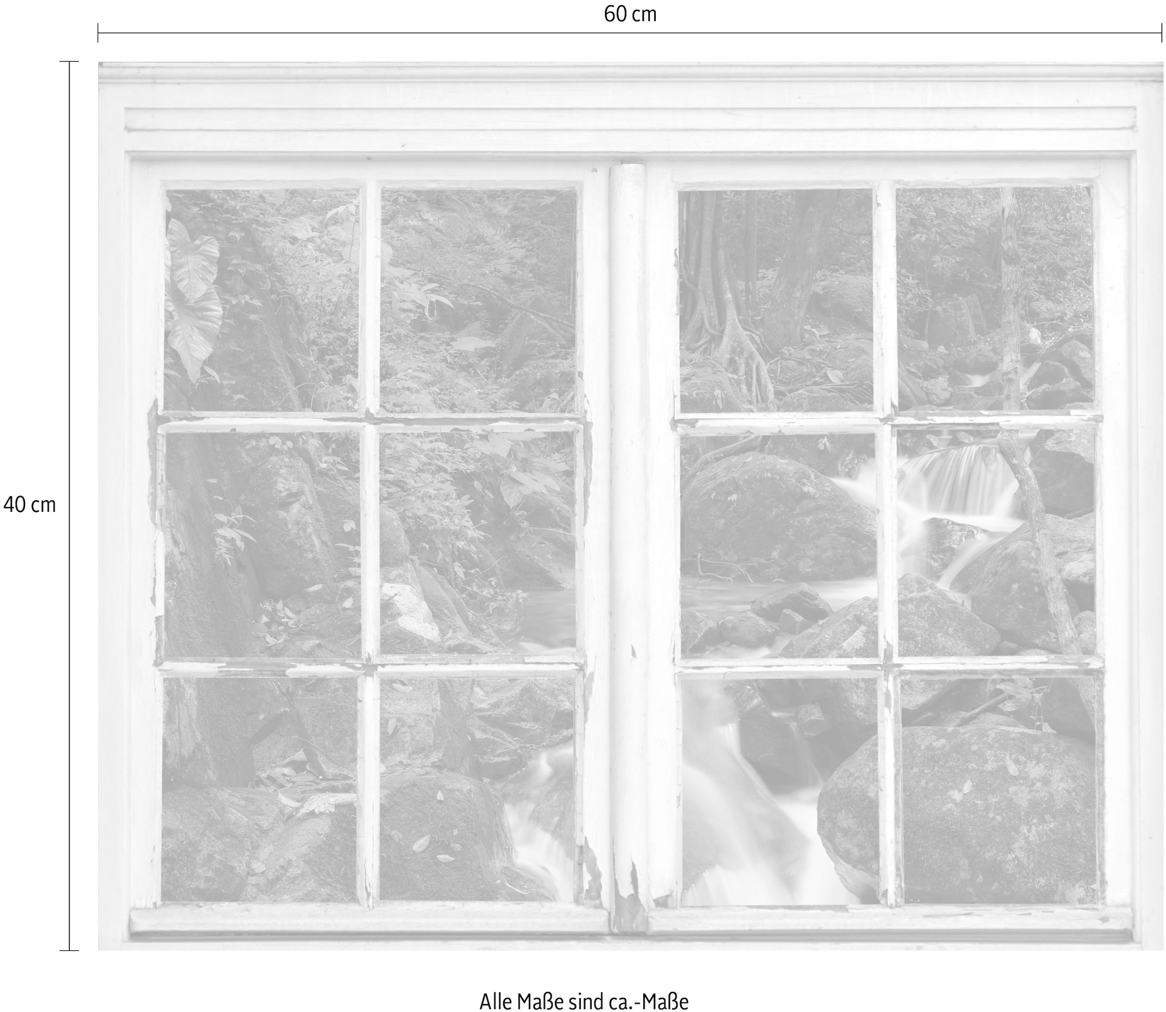 queence Wandsticker »Fluss im Wald« Wandsticker, Wandbild, selbstklebend, 3D, Fenster