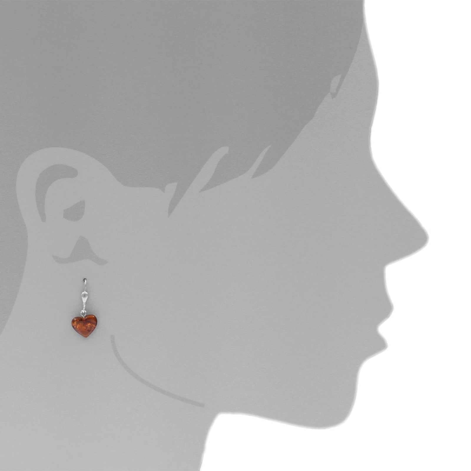 OSTSEE-SCHMUCK Paar Ohrhänger »- Herz - Silber 925/000 - Bernstein«
