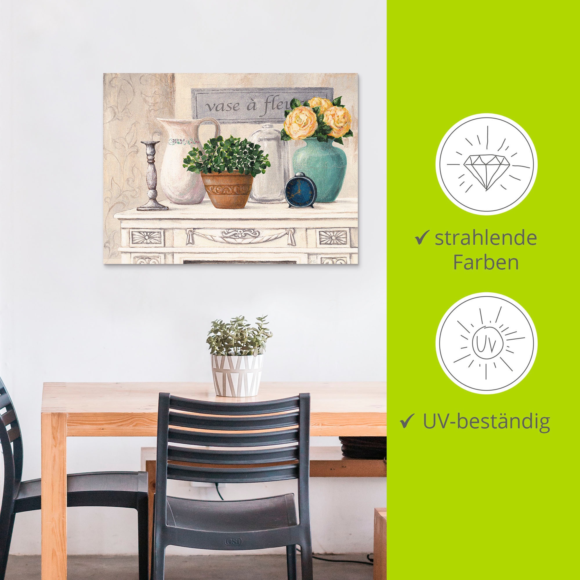 Artland Wandbild »Vasen mit Blumen«, Vasen & Töpfe, (1 St.), als Alubild, Outdoorbild, Wandaufkleber in verschied. Größen