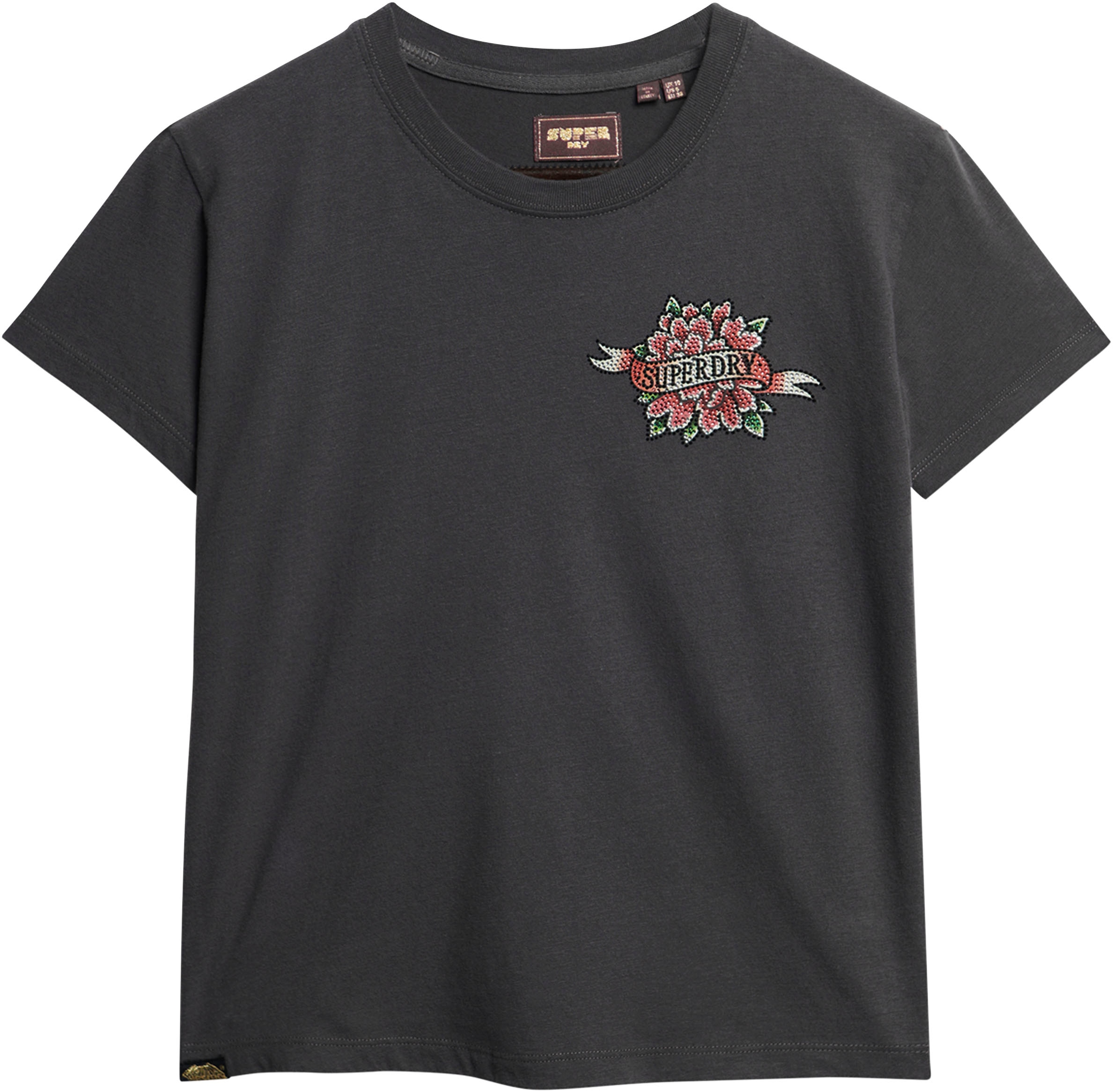 Superdry Kurzarmshirt »TATTOO RHINESTONE FITTED TEE«