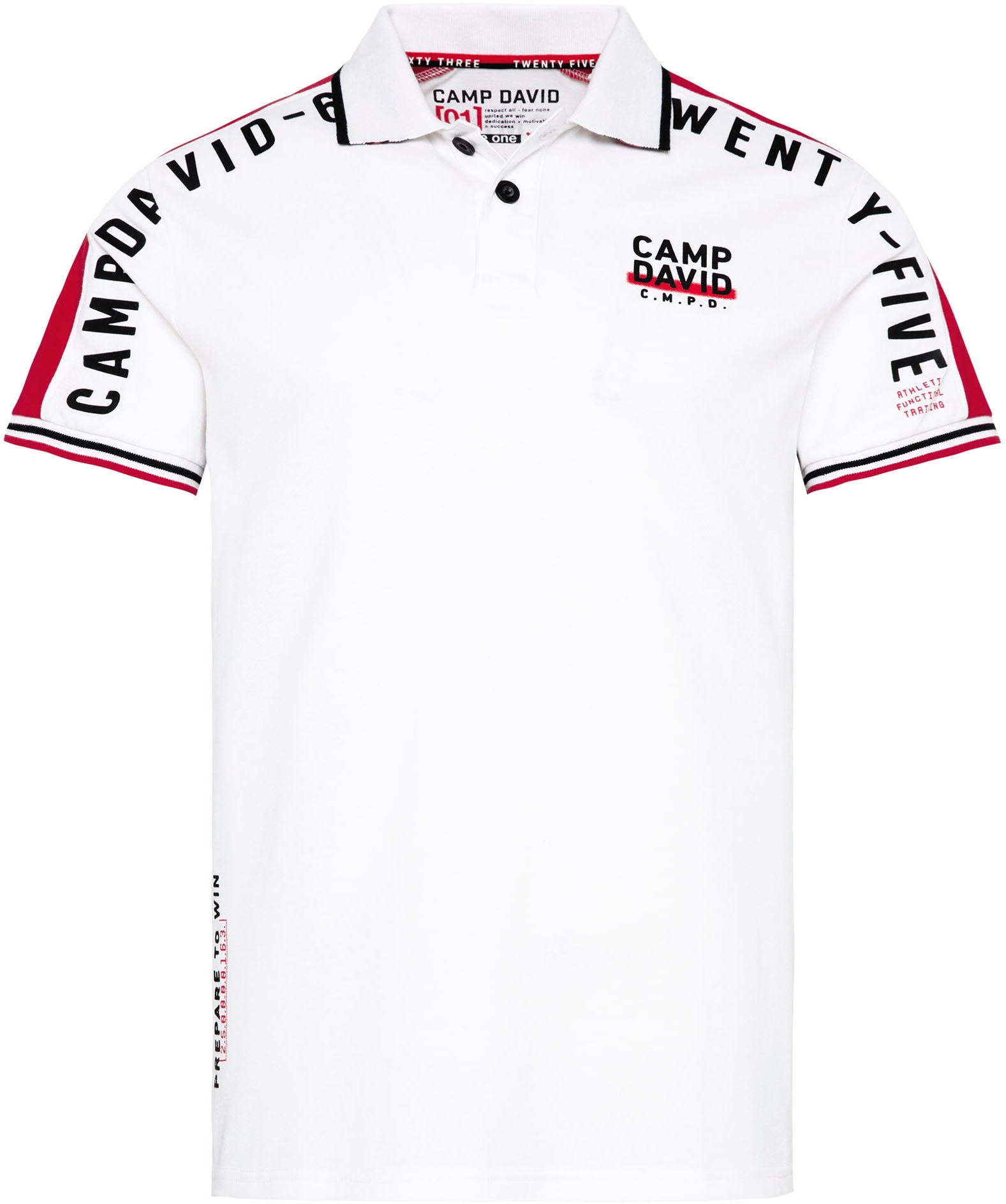 CAMP DAVID Poloshirt, mit Rubber Prints auf Ärmeln, Vorder- und Rückseite  bei ♕