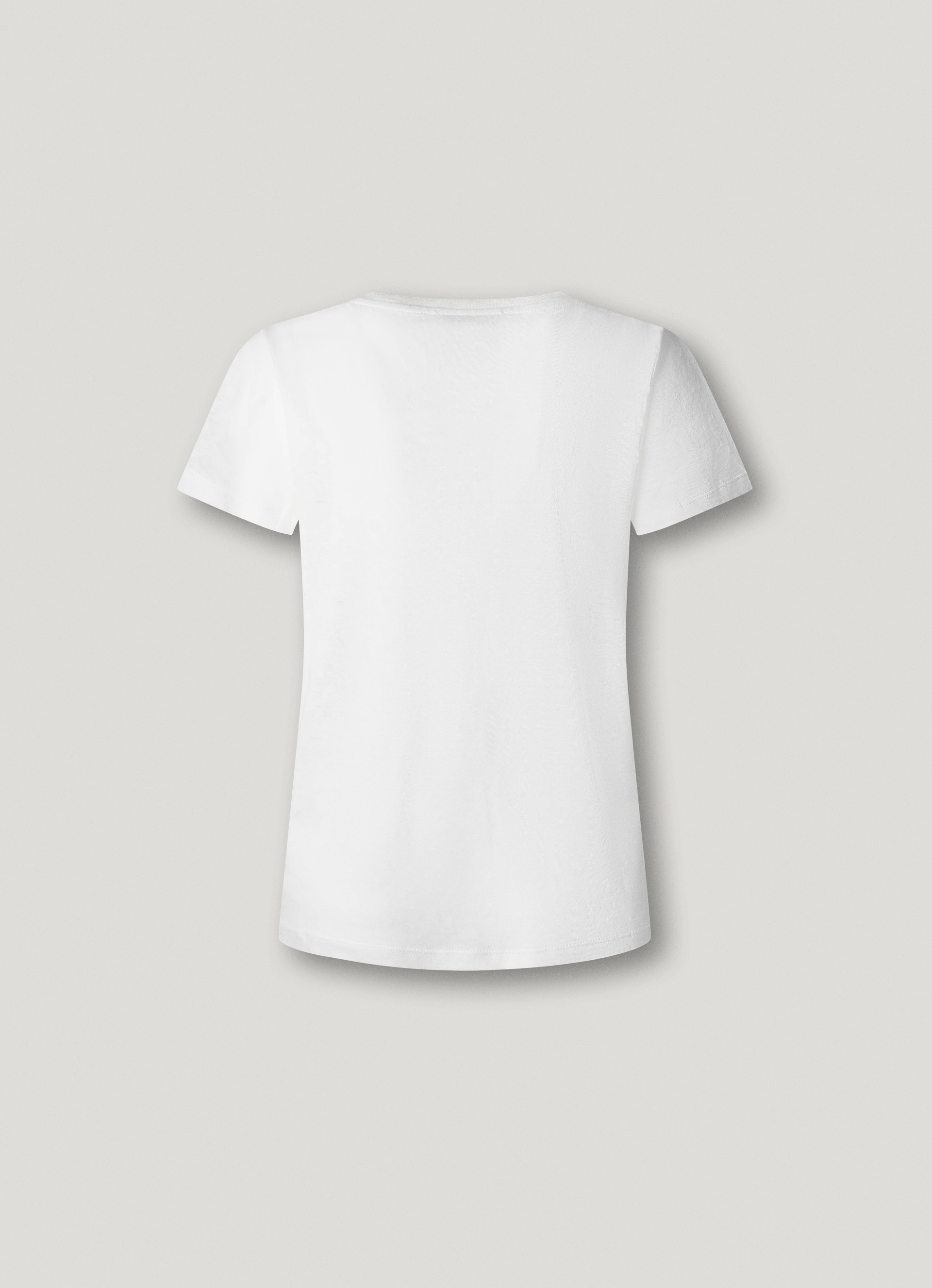 Pepe Jeans T-Shirt »MEGAN V-NECK« im Materialmix mit Leinen