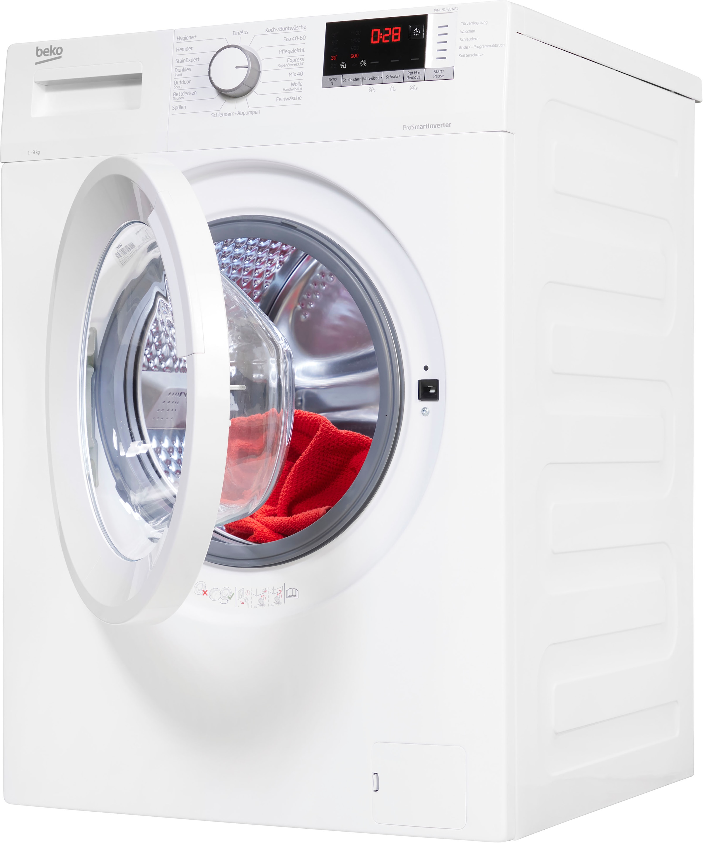 BEKO Waschmaschine »WML91433NP1«, U/min kg, Garantie 1400 3 mit 9 Jahren XXL WML91433NP1