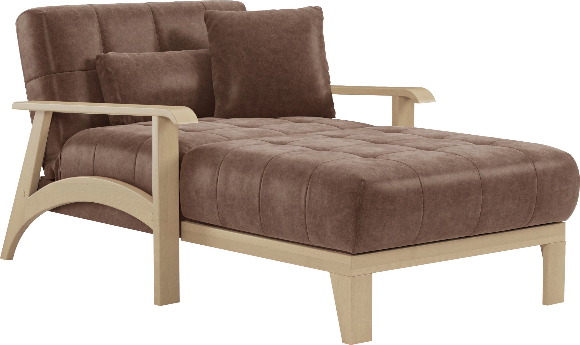 sit&more Recamiere »Billund«, Armlehnen aus Buchenholz in natur, verschiedene Bezüge und Farben