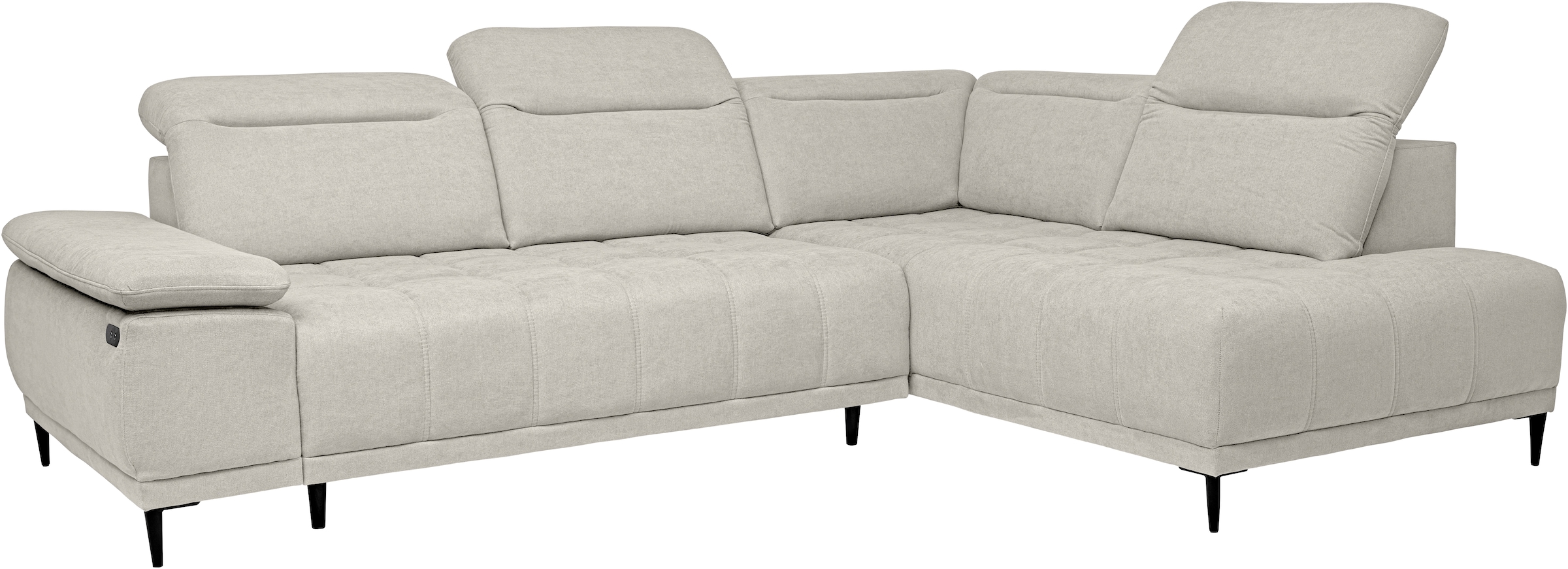 WERK2 Ecksofa »Focus-L, elektrisch erweiterbare Sitztiefe um ca. 30 cm, L-Form« Komfort nach Maß: Ausziehbare Sitztiefe, verstellbare Kopfteile & Füße